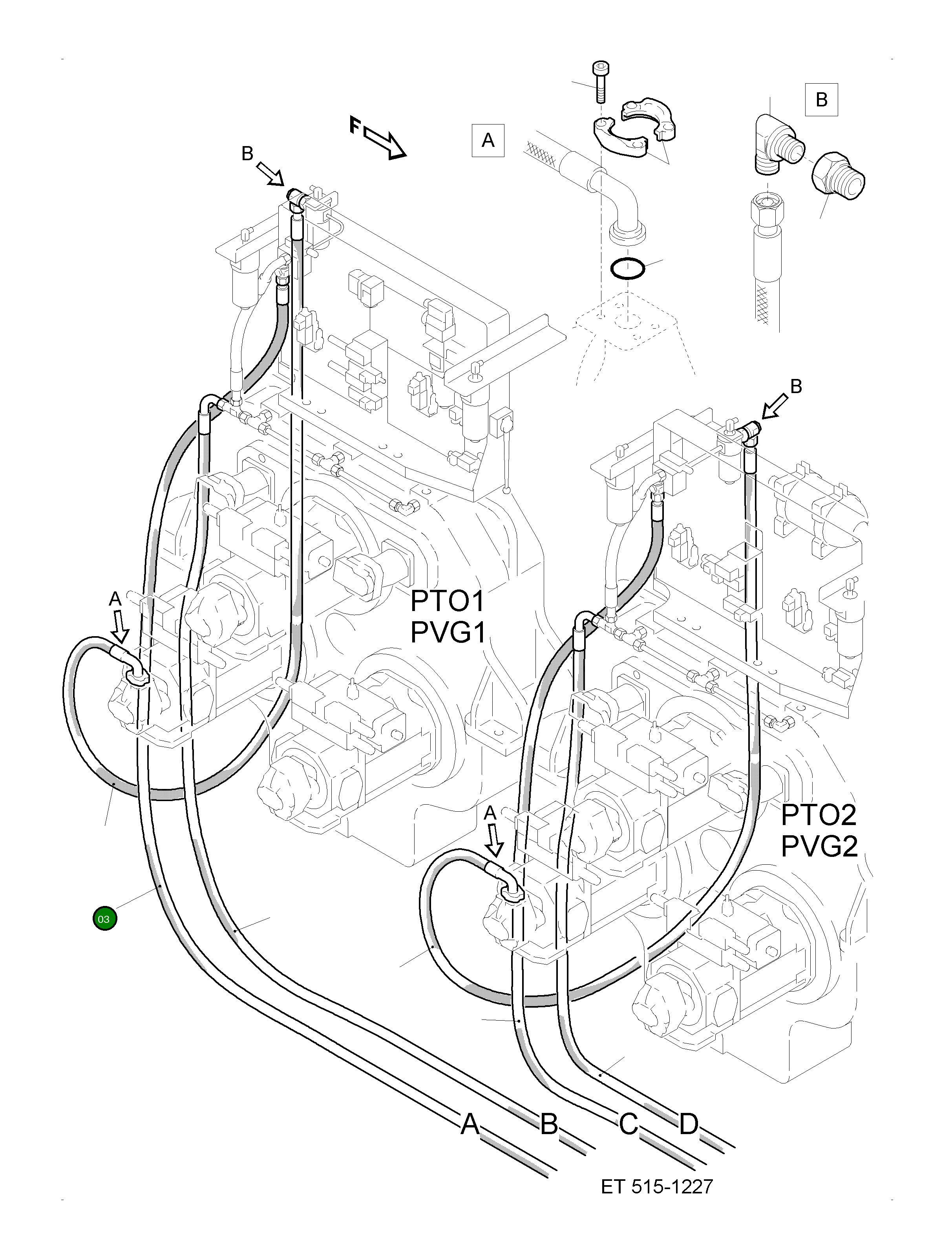 Шланг в сборе DN 25 x 9100 514 174 98 Komatsu