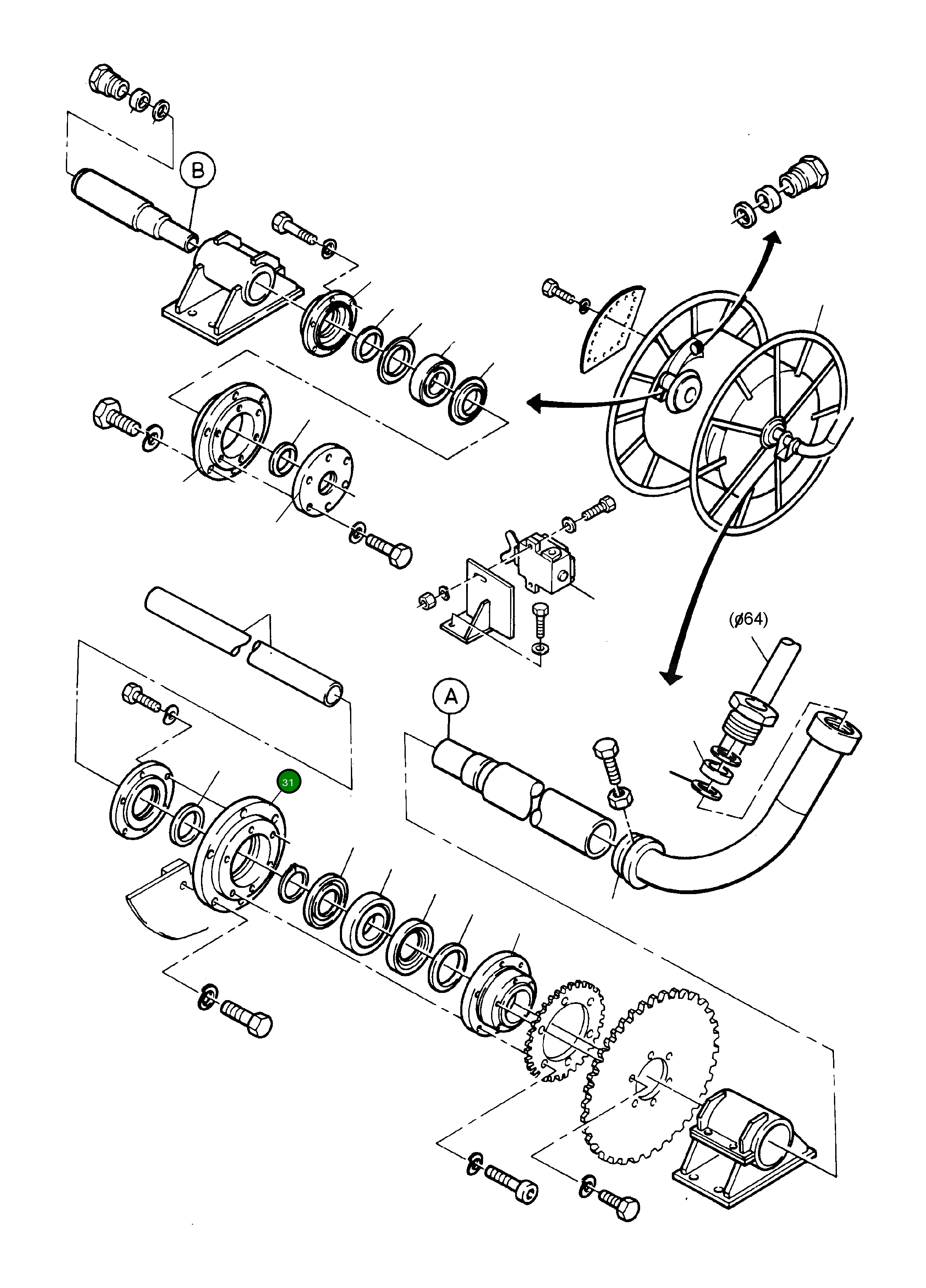 Фиксатор подшипника 763 892 73 Komatsu