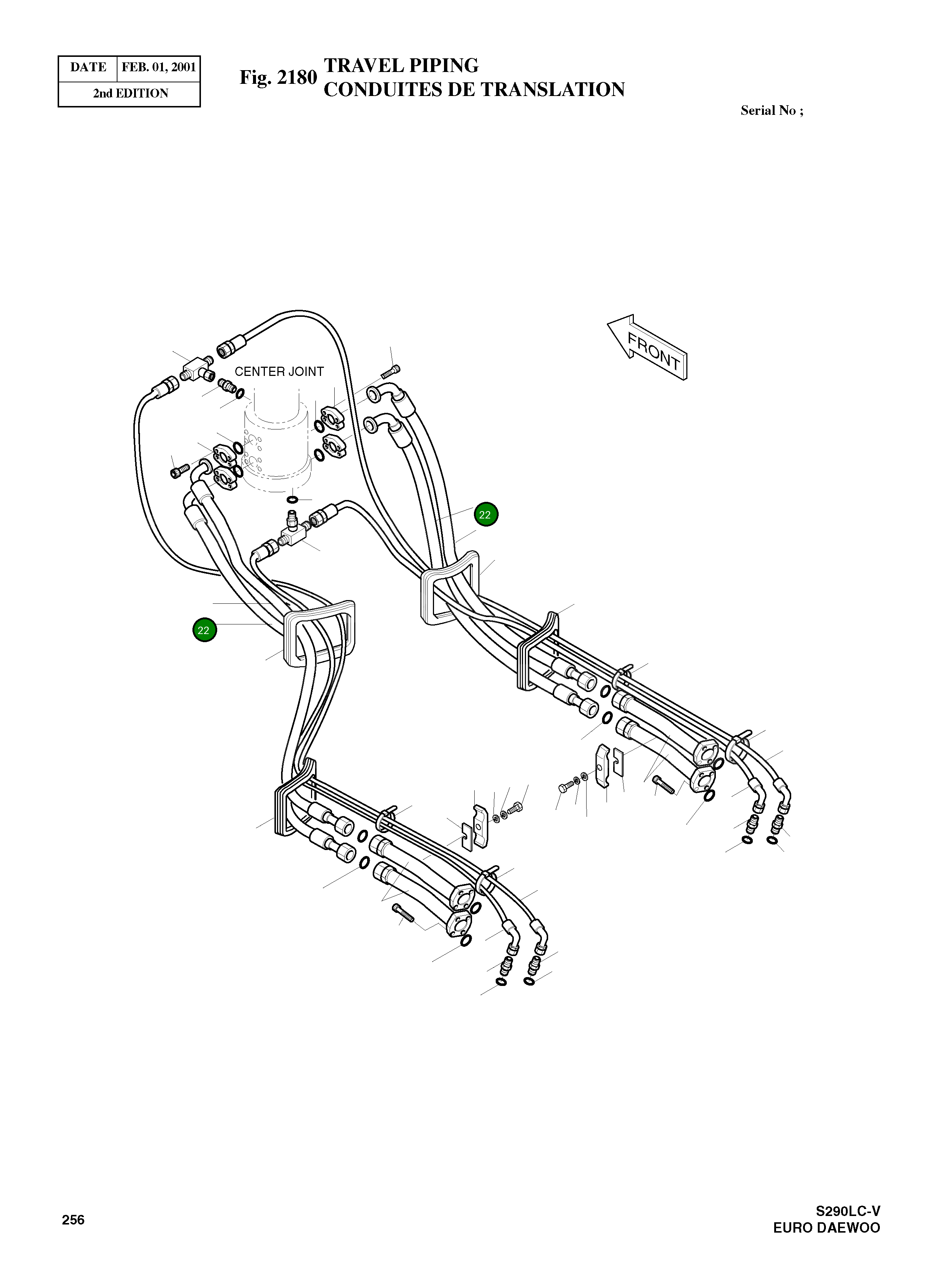 Шланг PF1-1850L 2184-1222D15 Komatsu