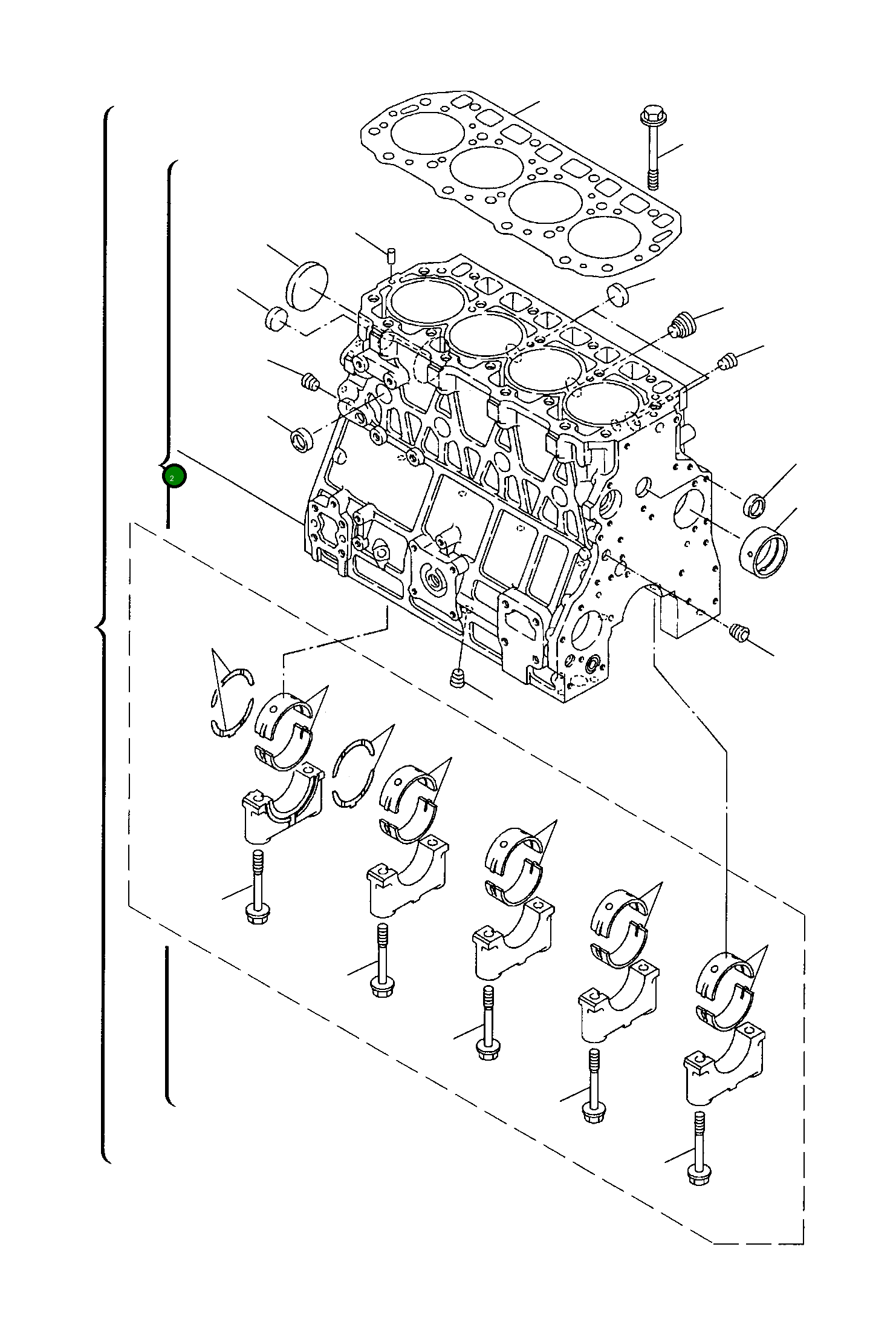 Блок цилиндров YM123900-01000 Komatsu