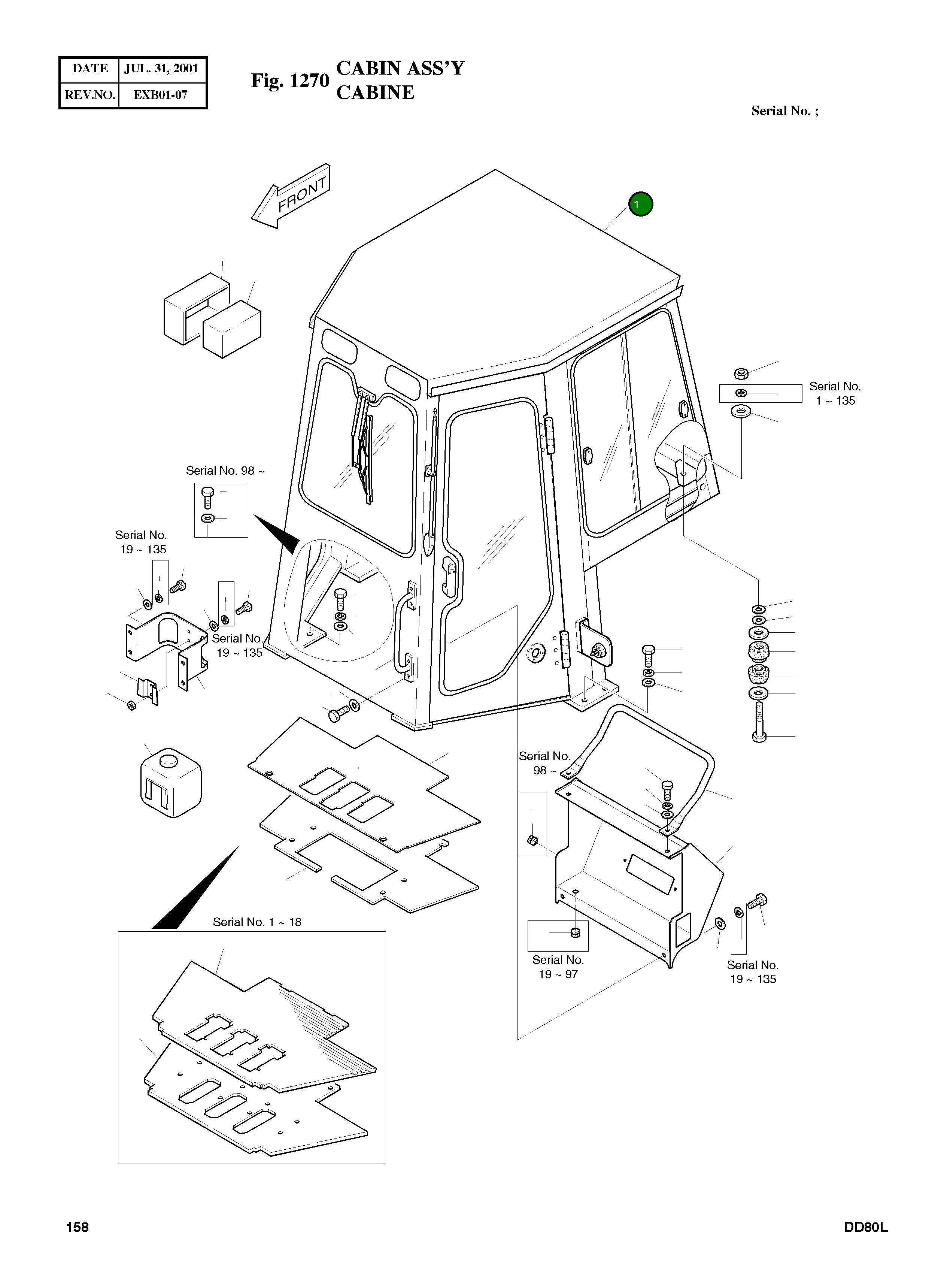 Кабина 5622-1302E Komatsu