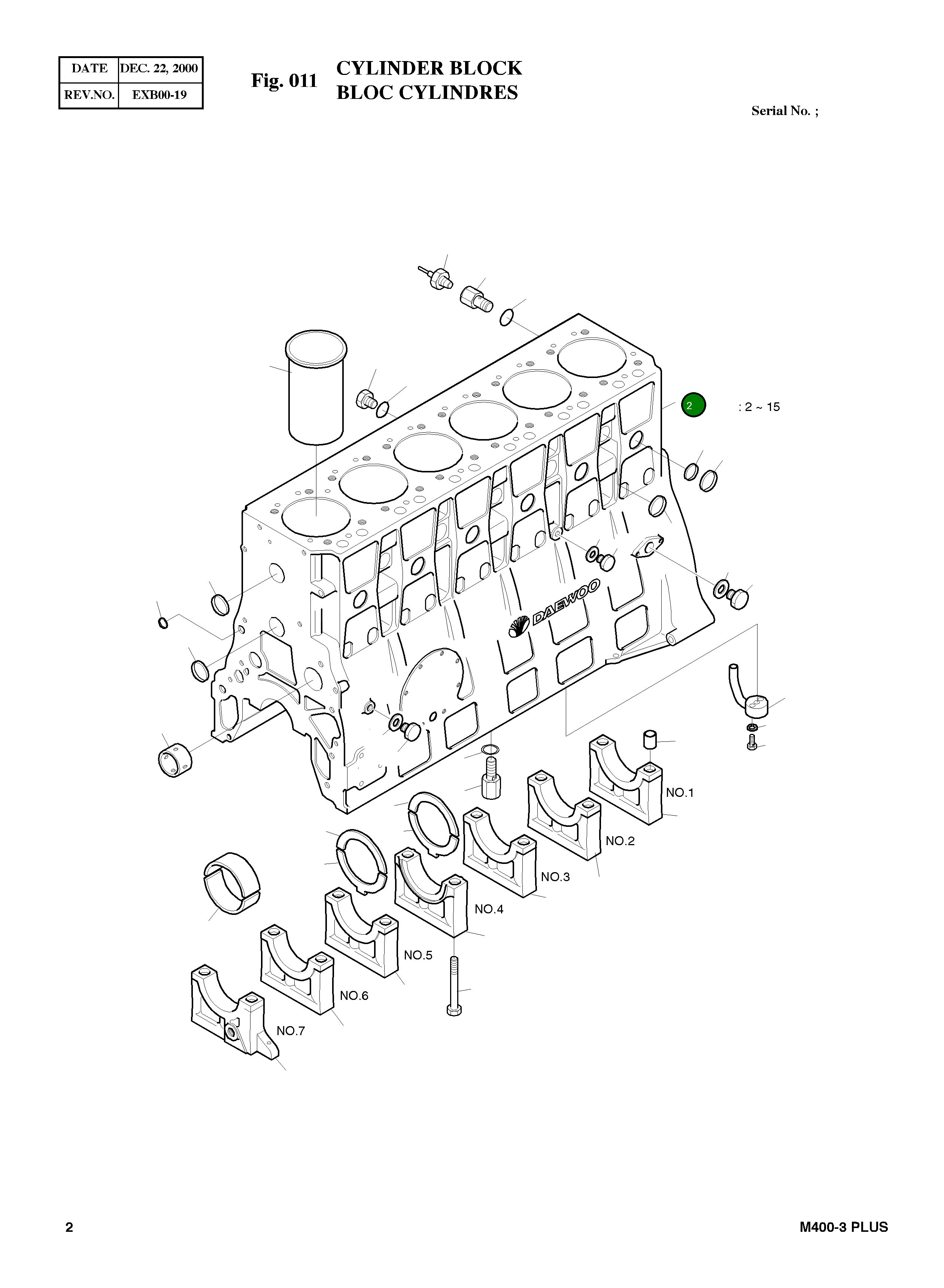 Блок цилиндра 65.01101-0212 Komatsu