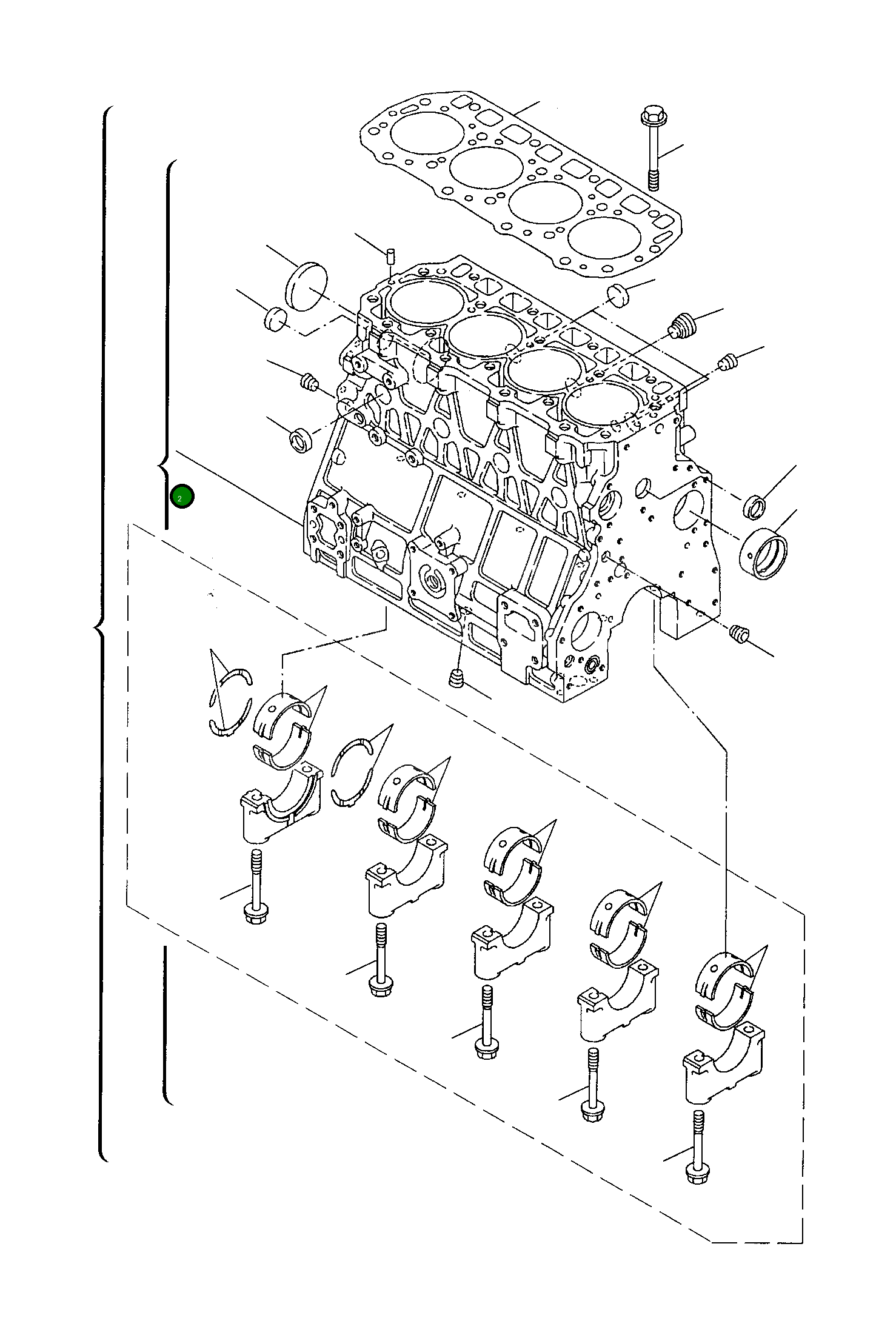 Блок цилиндров YM123900-01010 Komatsu