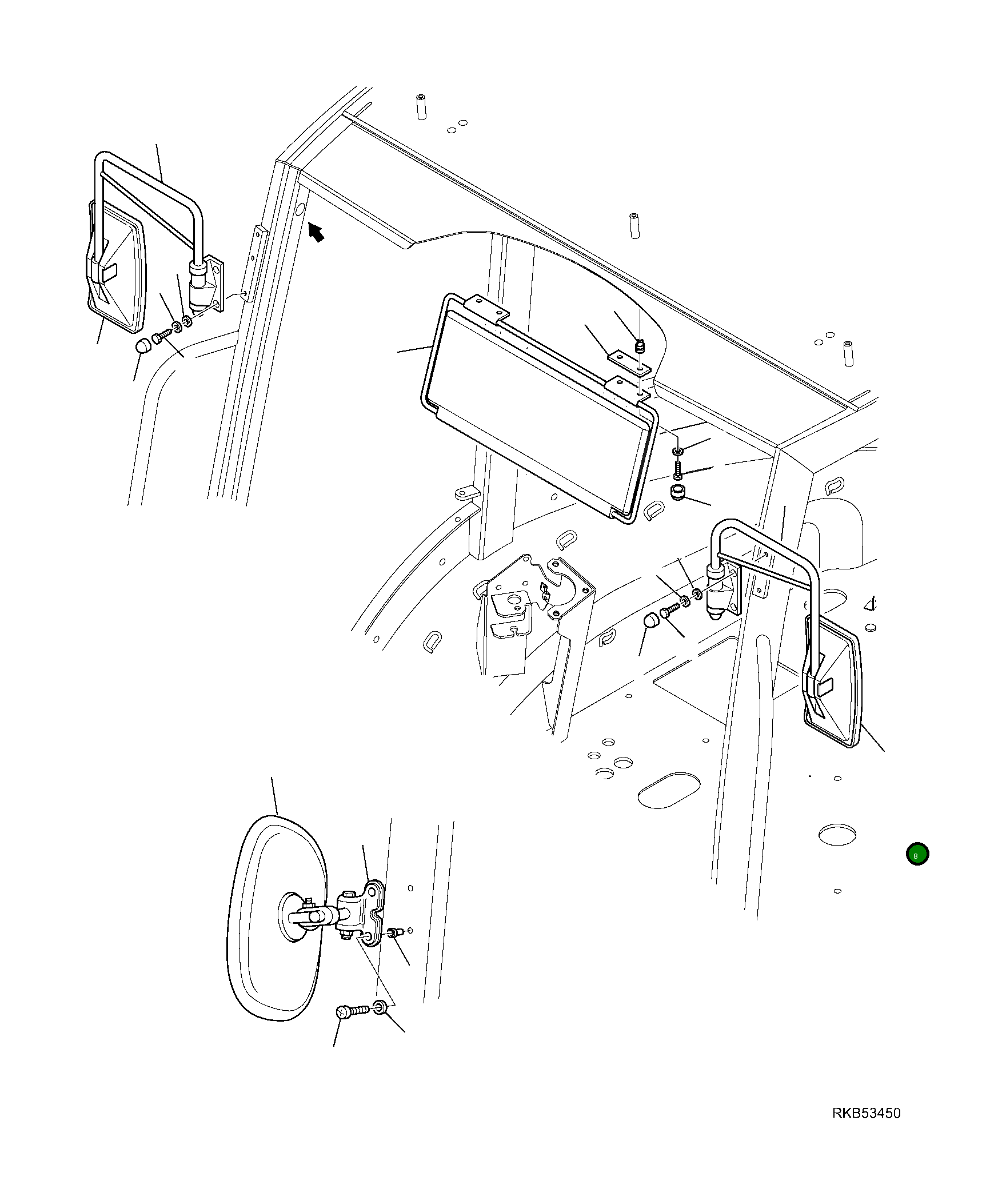 Зеркало 42N-54-17491 Komatsu