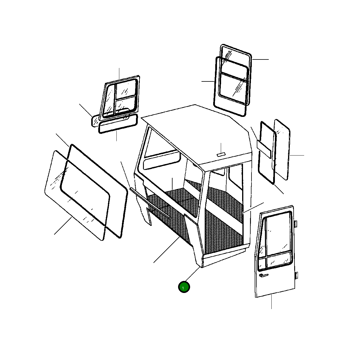 Кабина 1301 961 H91 Komatsu