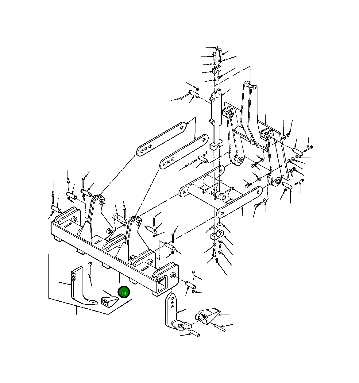 Балка рыхлителя с болтом 3/8 дюйма (без задней навески) 1261 670 H92 Komatsu