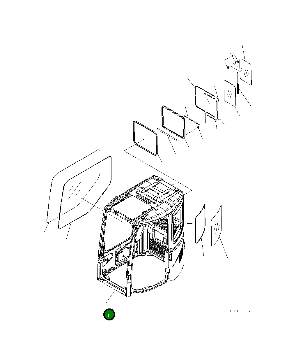 Кабина 22B-54-15112 Komatsu
