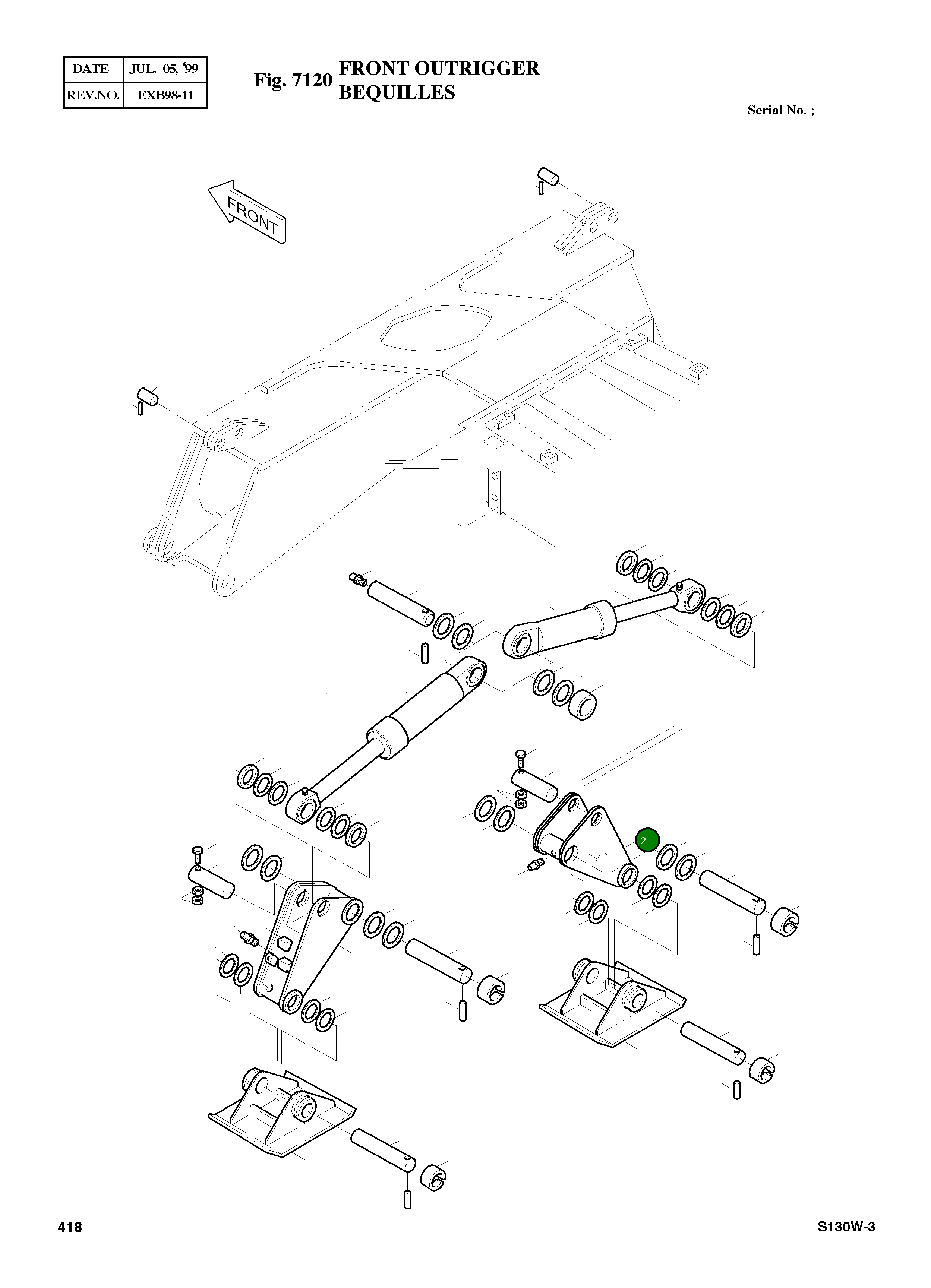 Балка стабилизатора 2626-1044 Komatsu