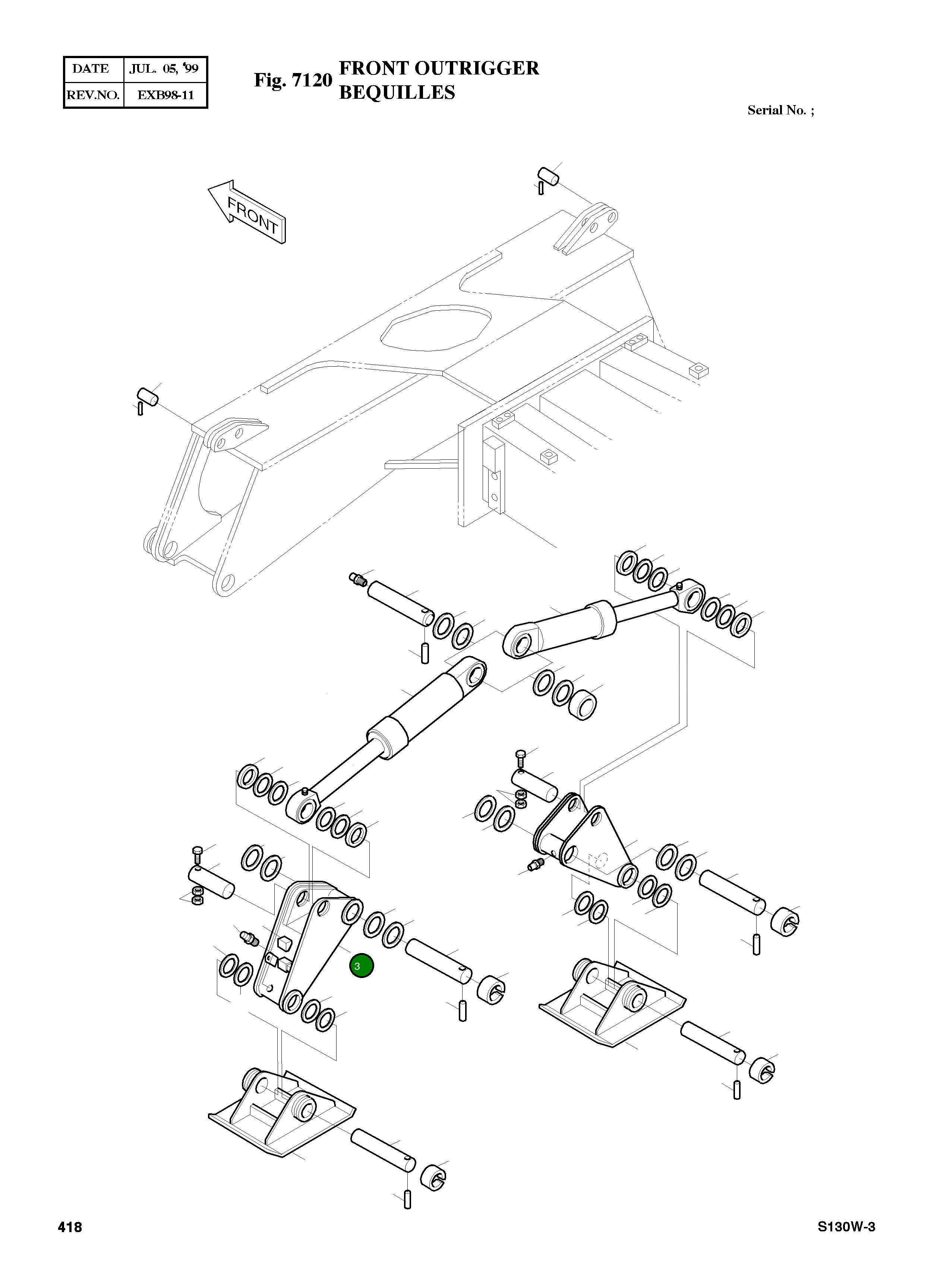 Балка стабилизатора 2626-1045 Komatsu