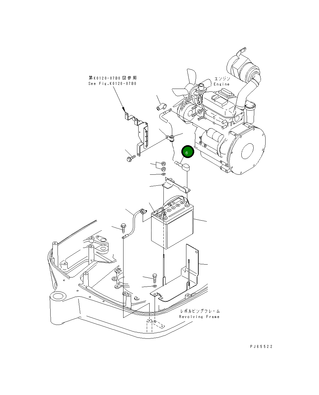 Кабель 22J-06-15120 Komatsu