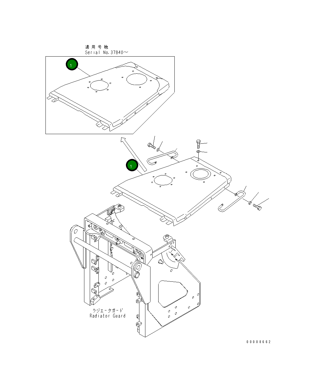 Капот 154-54-43361 Komatsu