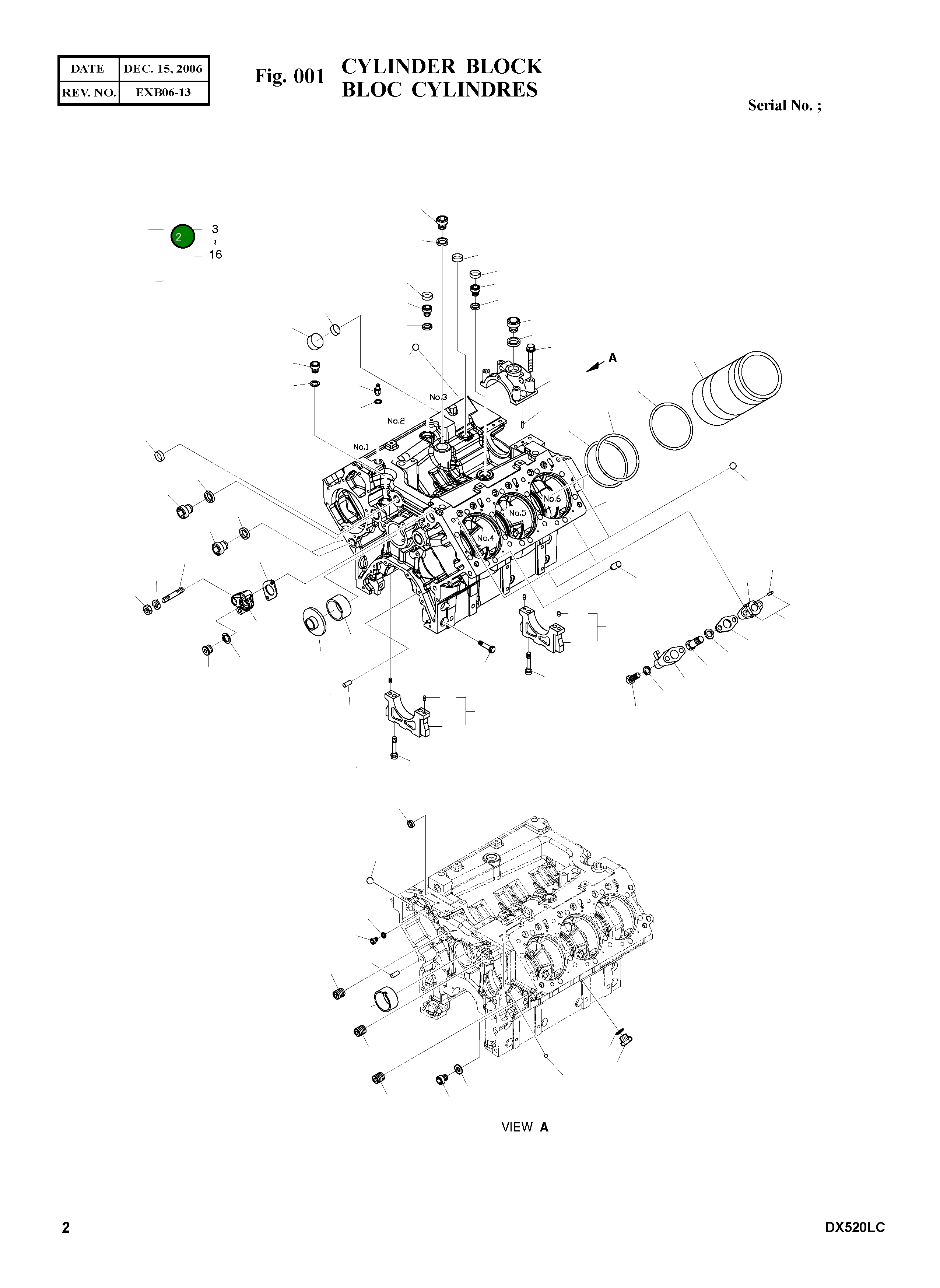 Блок цилиндра 65.01101-6111D Komatsu