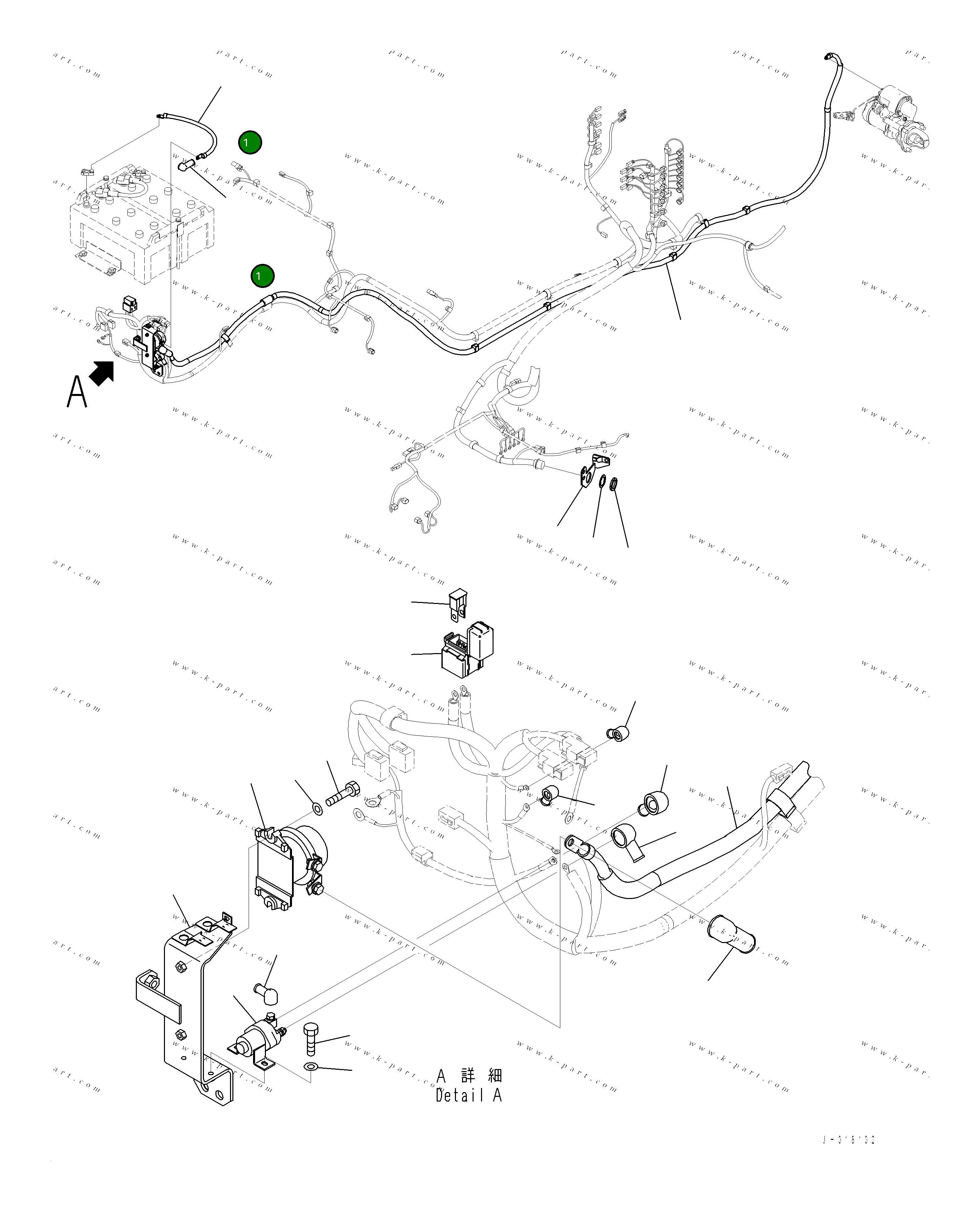 Кабель 2A7-06-15480 Komatsu