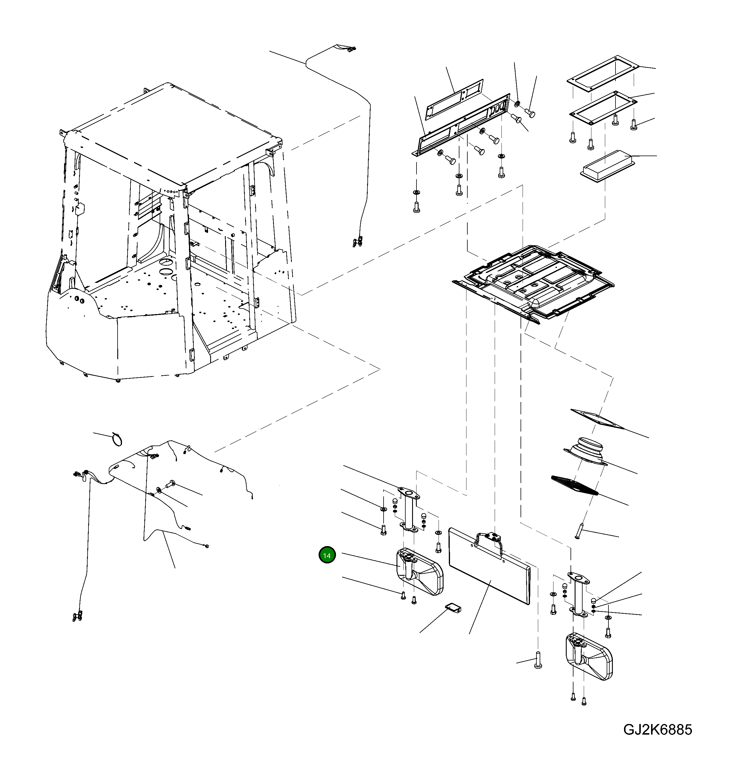 Зеркало 421-56-H0S05 Komatsu