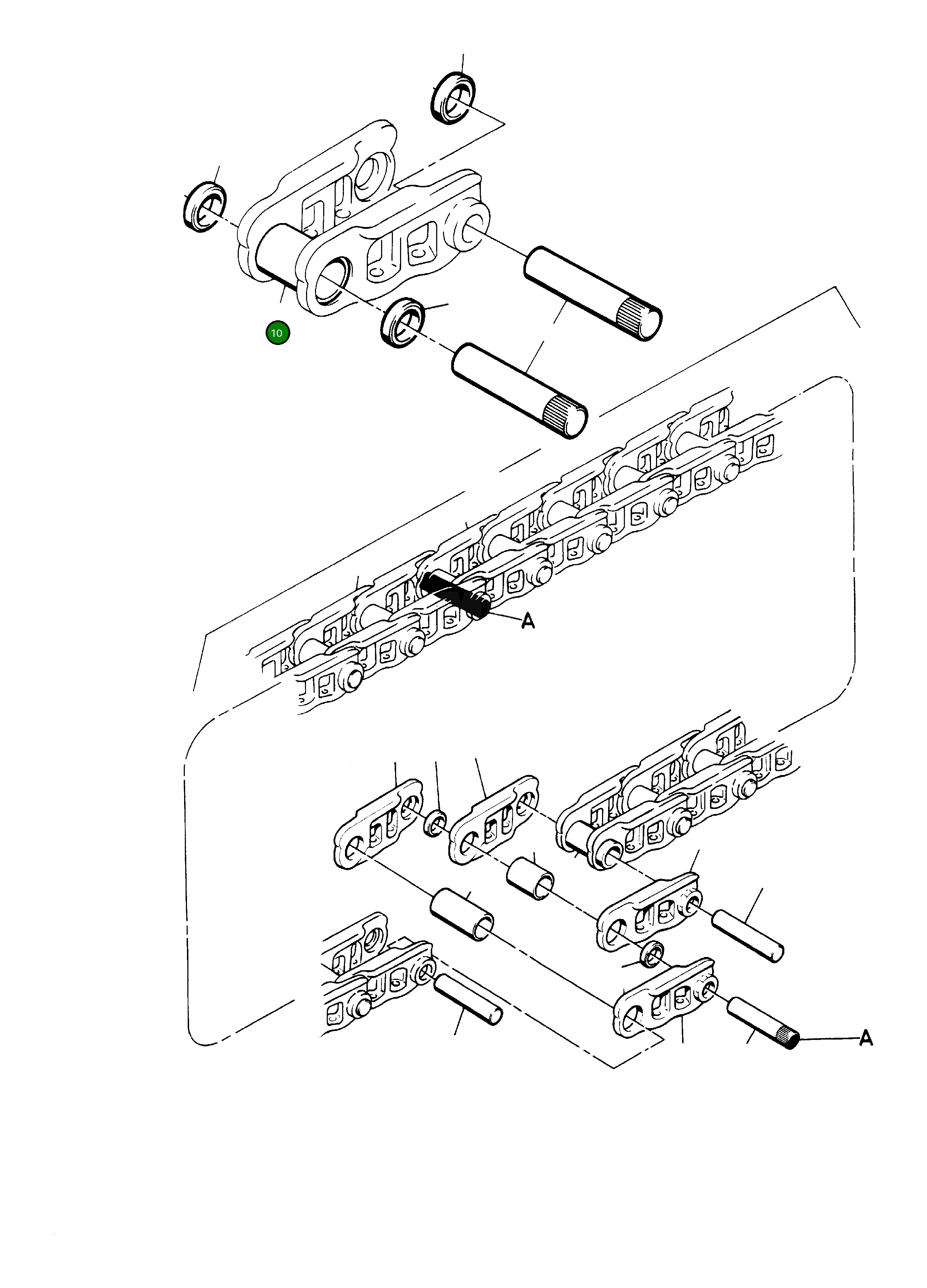 Звено гусеницы 692 427 Komatsu