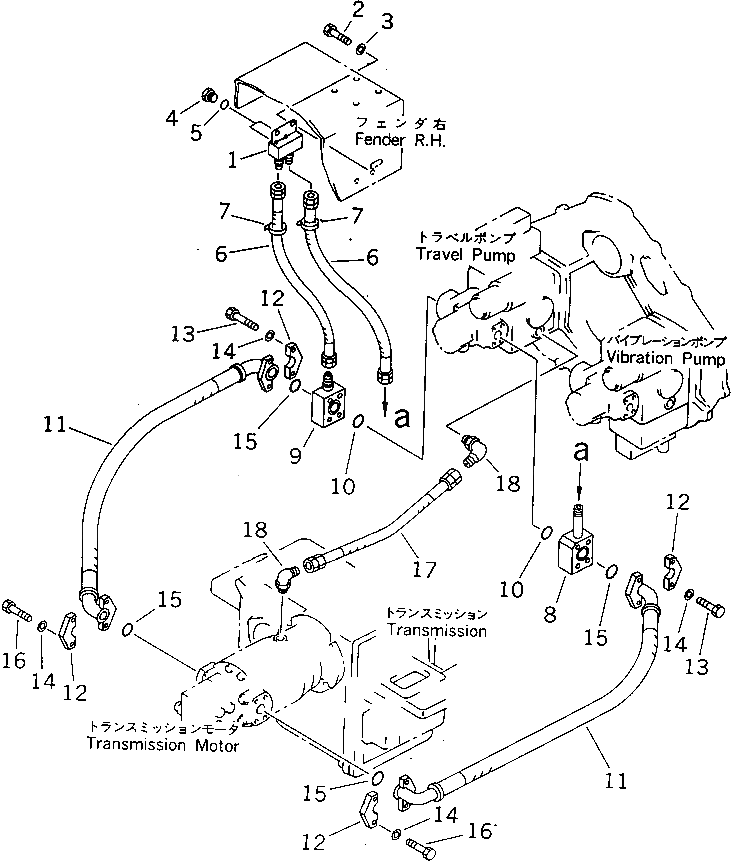 Шланг 07082-00208 Komatsu