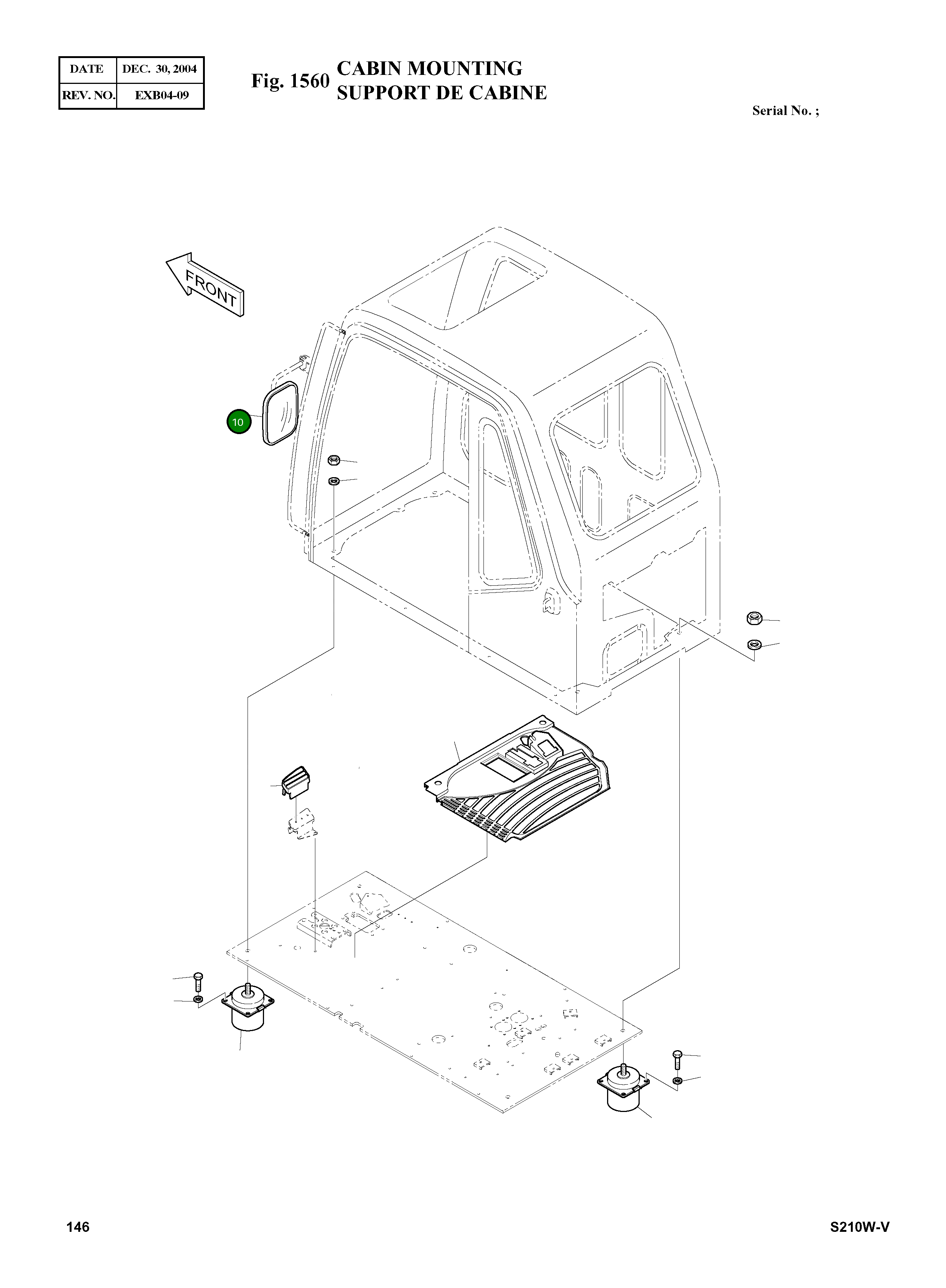 Зеркало 903-00052 Komatsu
