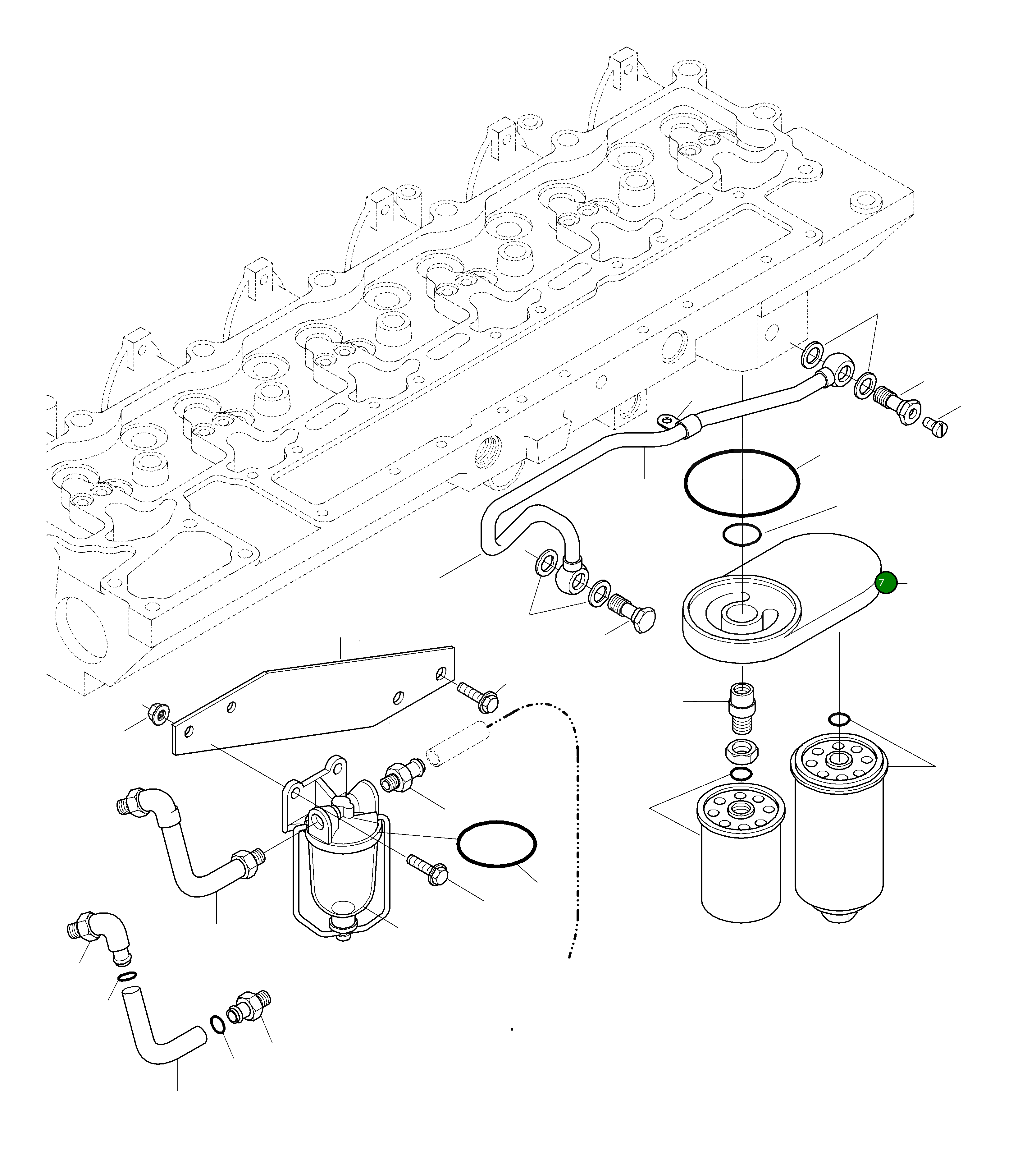 Головка фильтра CU3897331 Komatsu