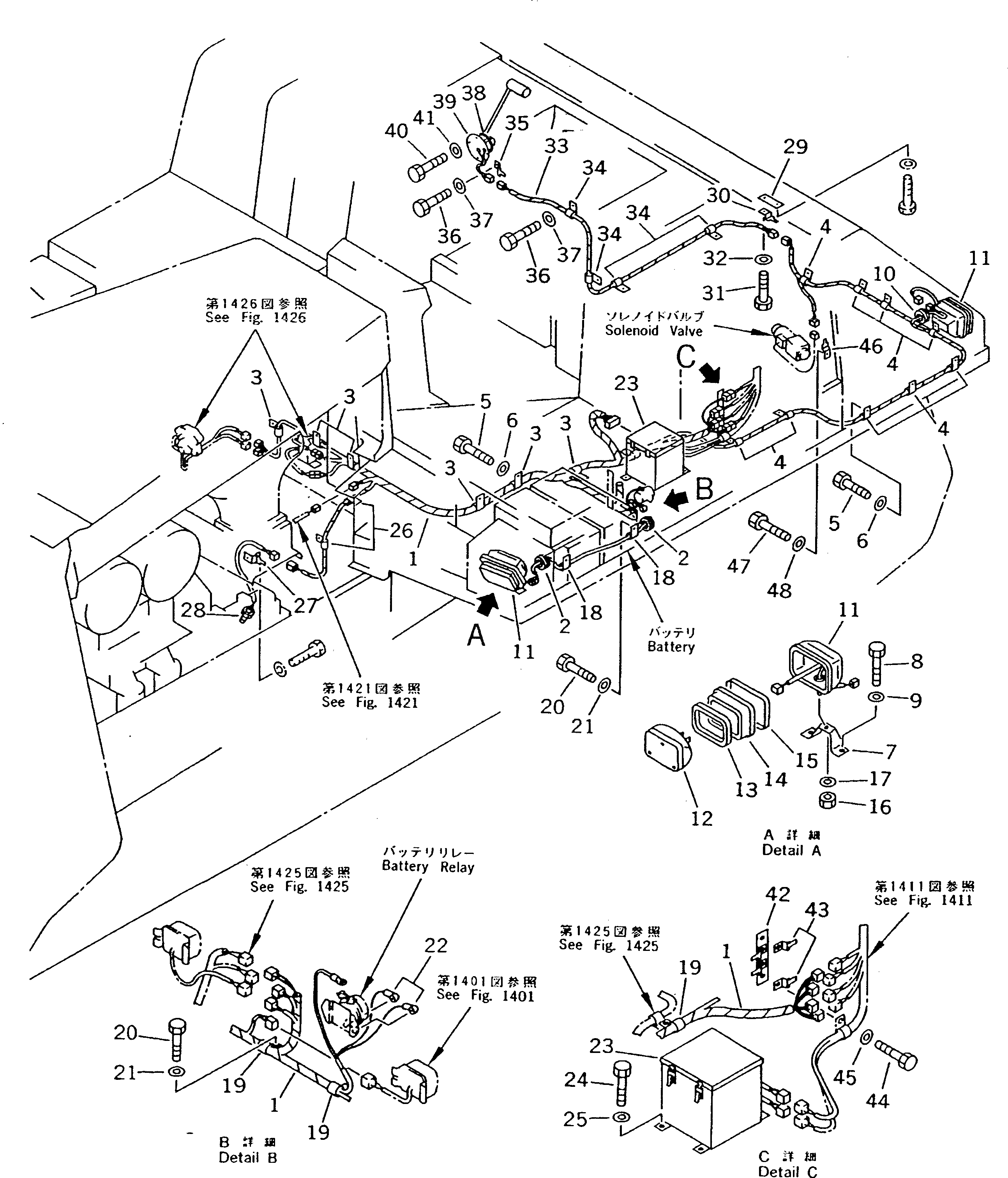 Жгут проводов 198-06-46430 Komatsu
