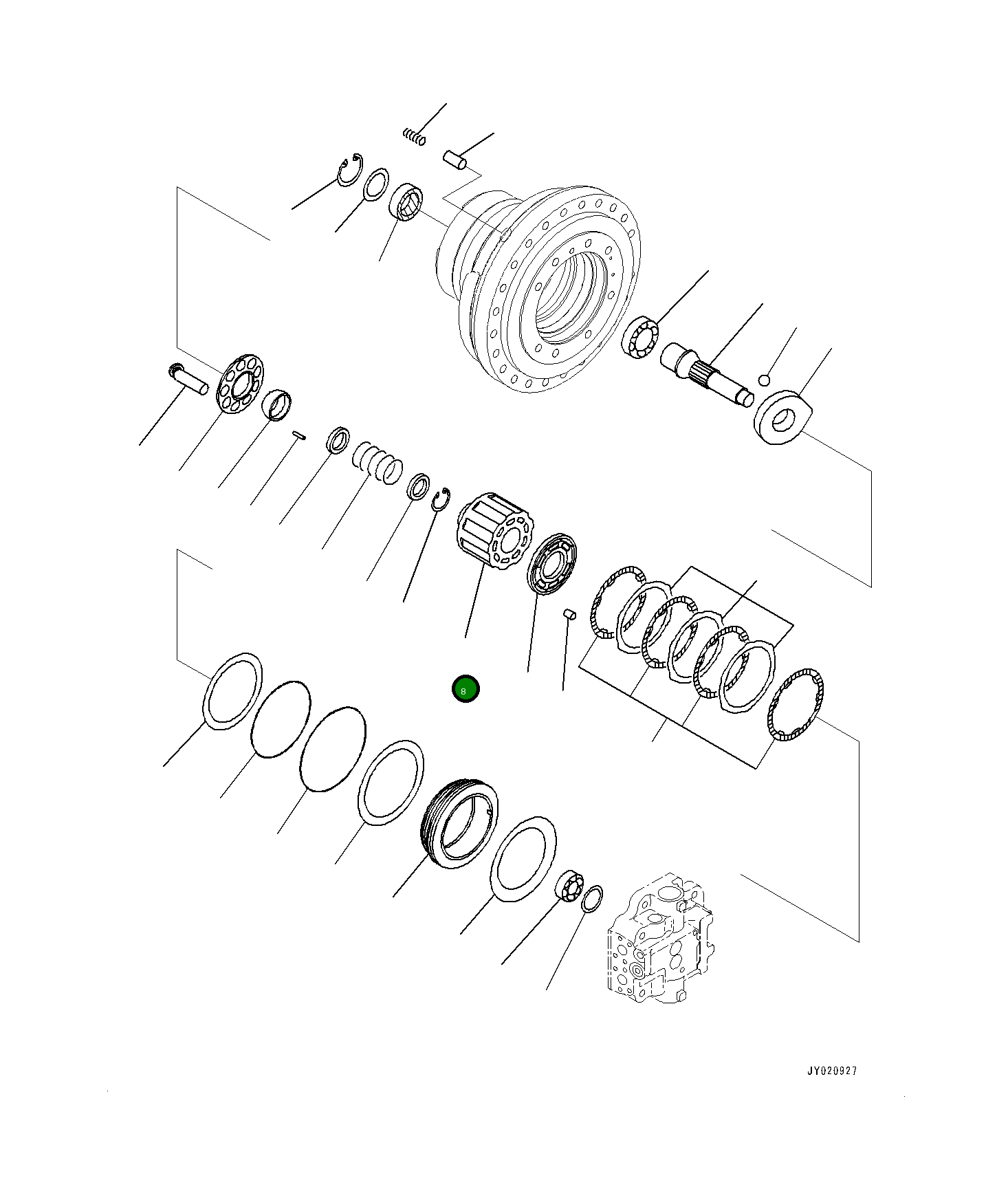 Блок цилиндра 708-8H-33720 Komatsu