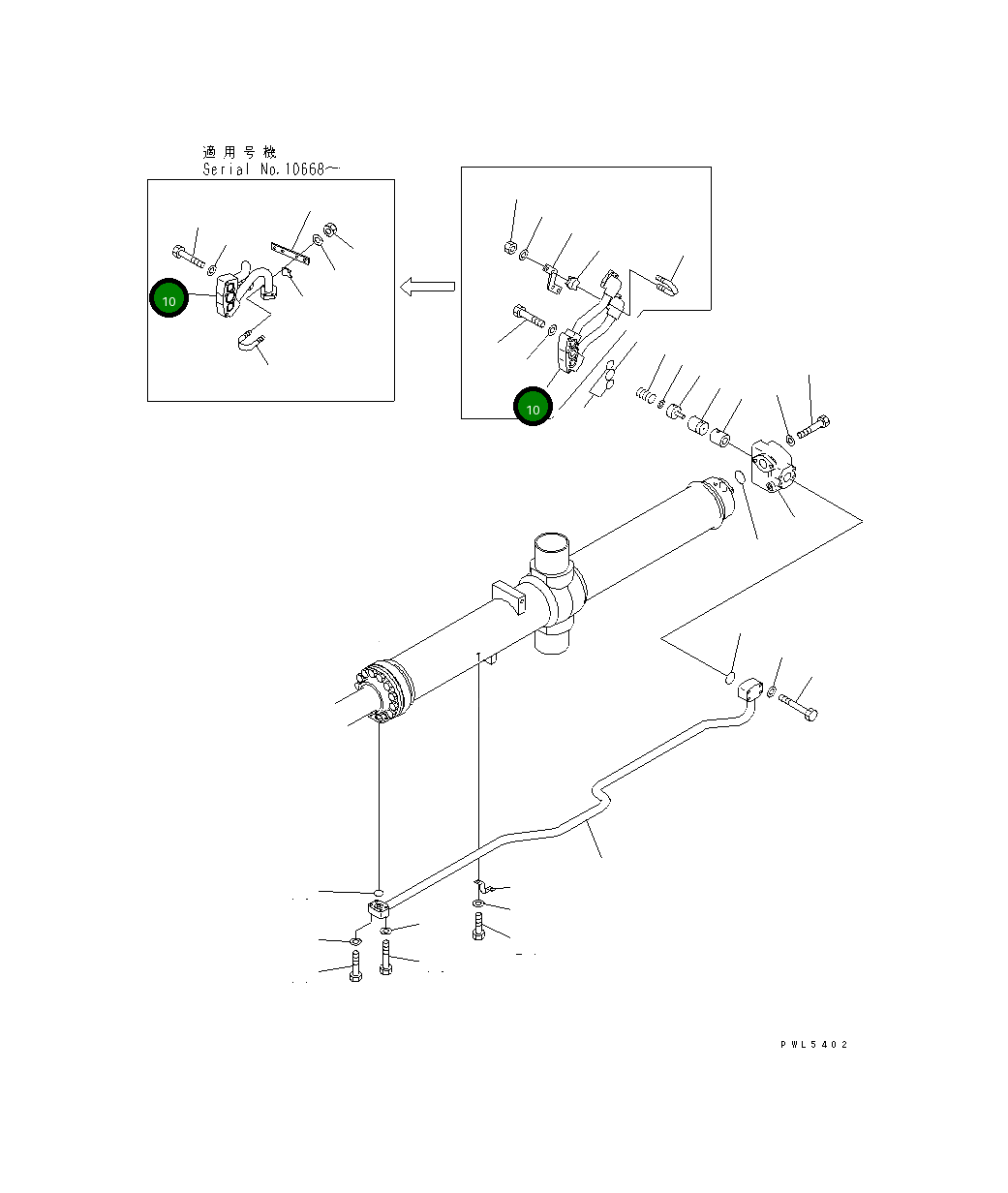 Блок, правый 198-61-52480 Komatsu