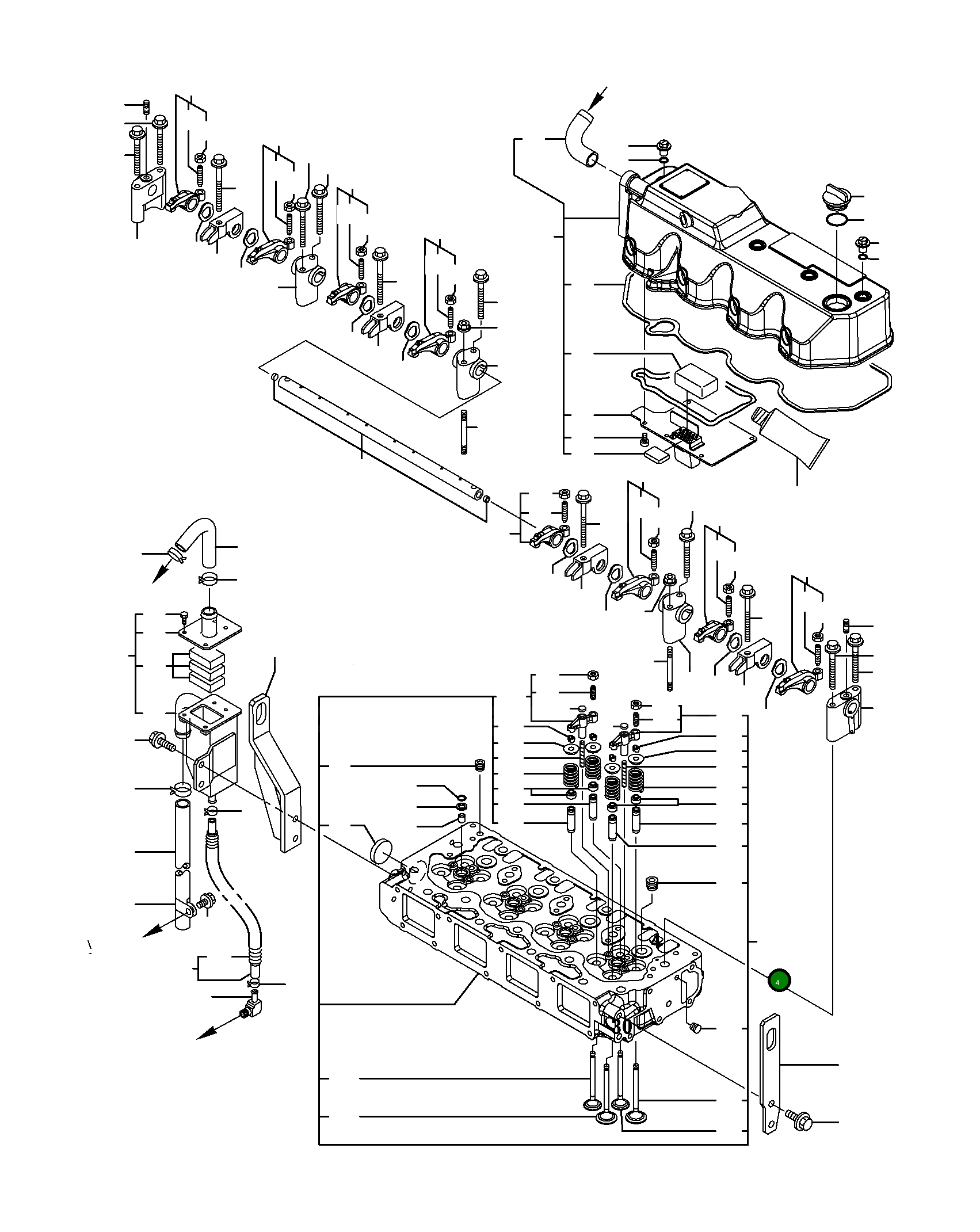 Головка блока цилиндров YM723907-11100 Komatsu