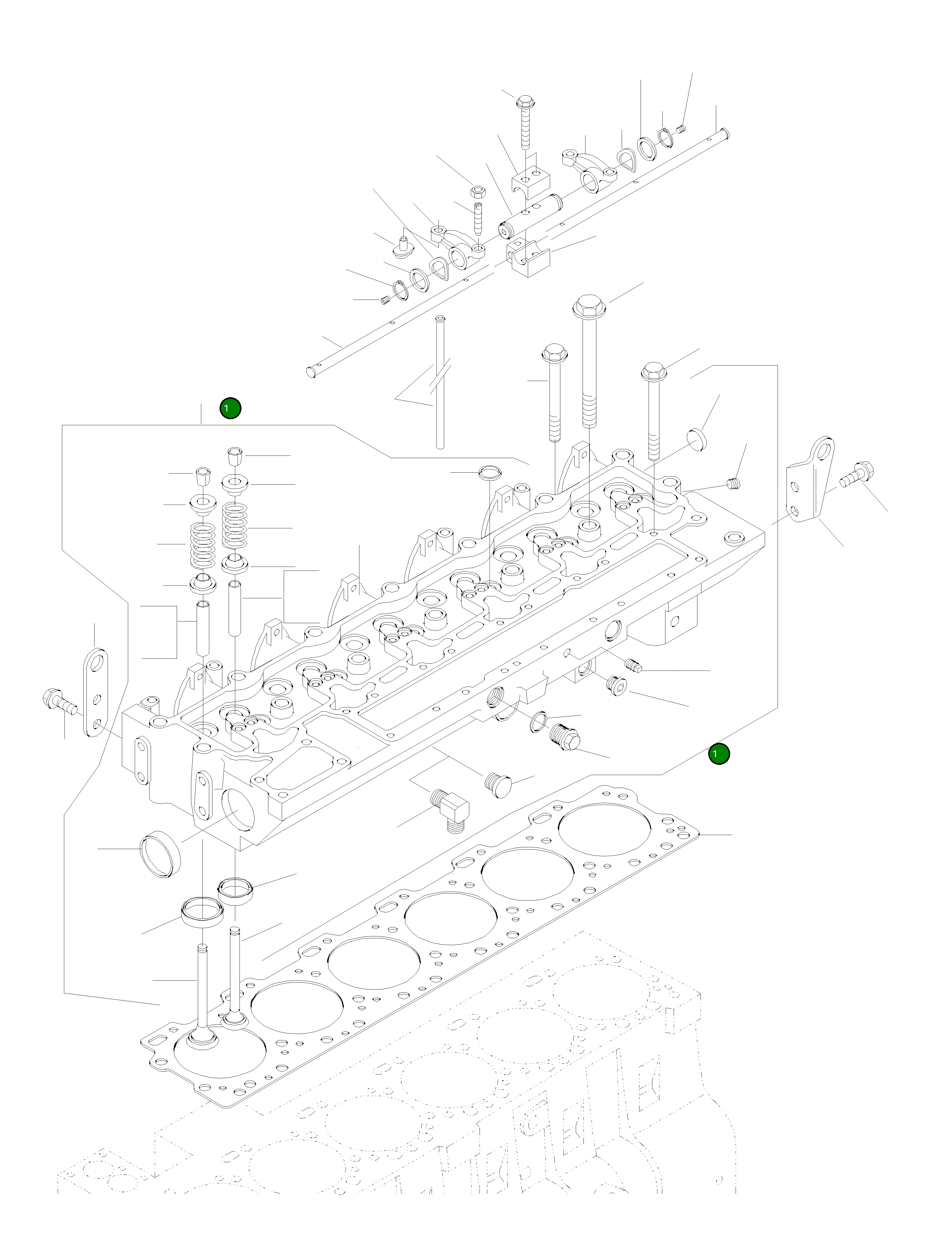 Головка блока цилиндров CU3802261 Komatsu