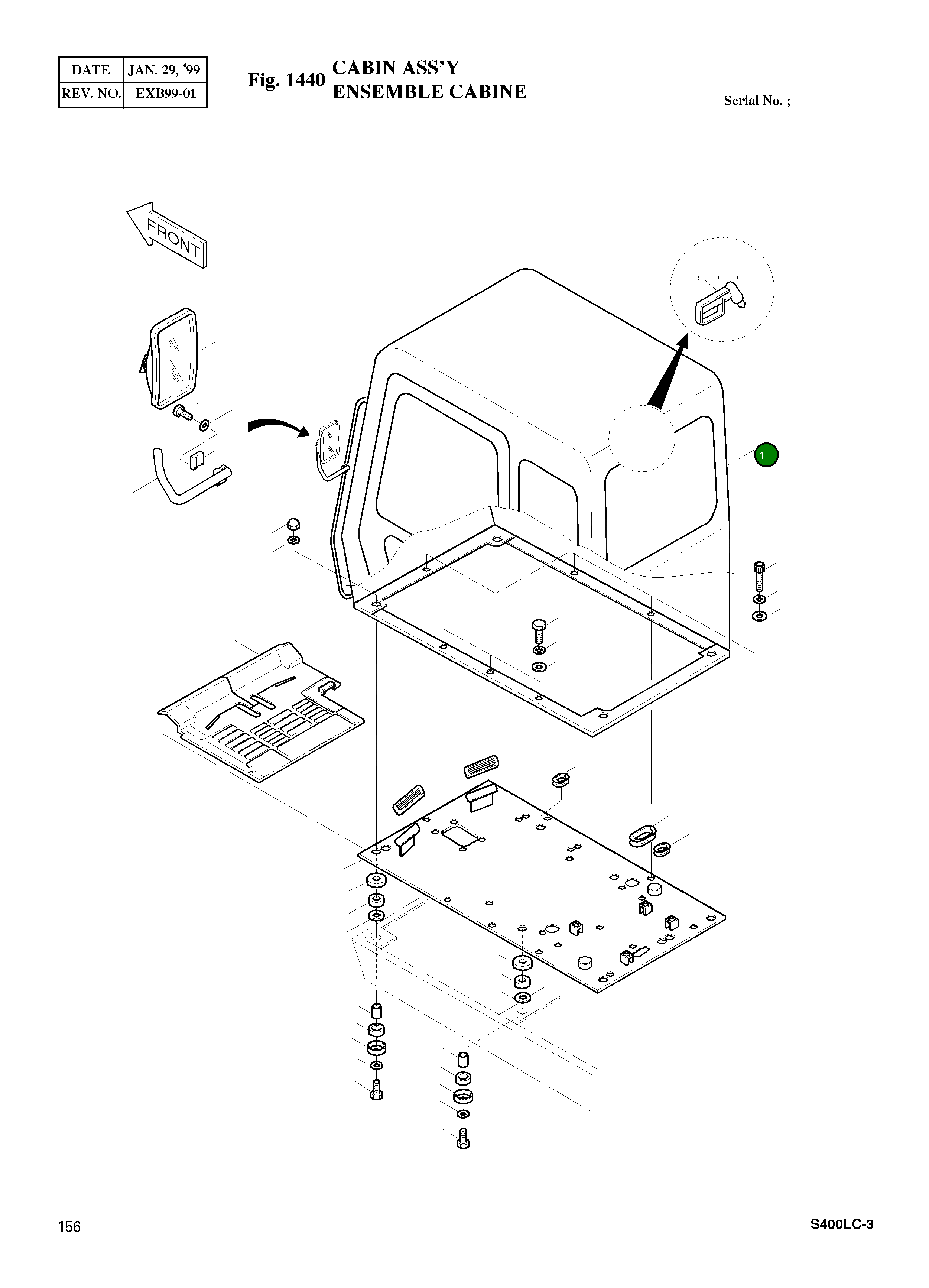 Кабина 2622-1301G Komatsu