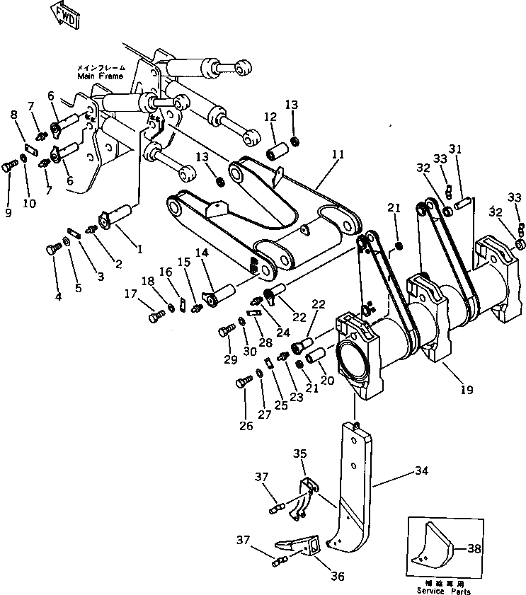 Группа балки 198-78-X1130 Komatsu