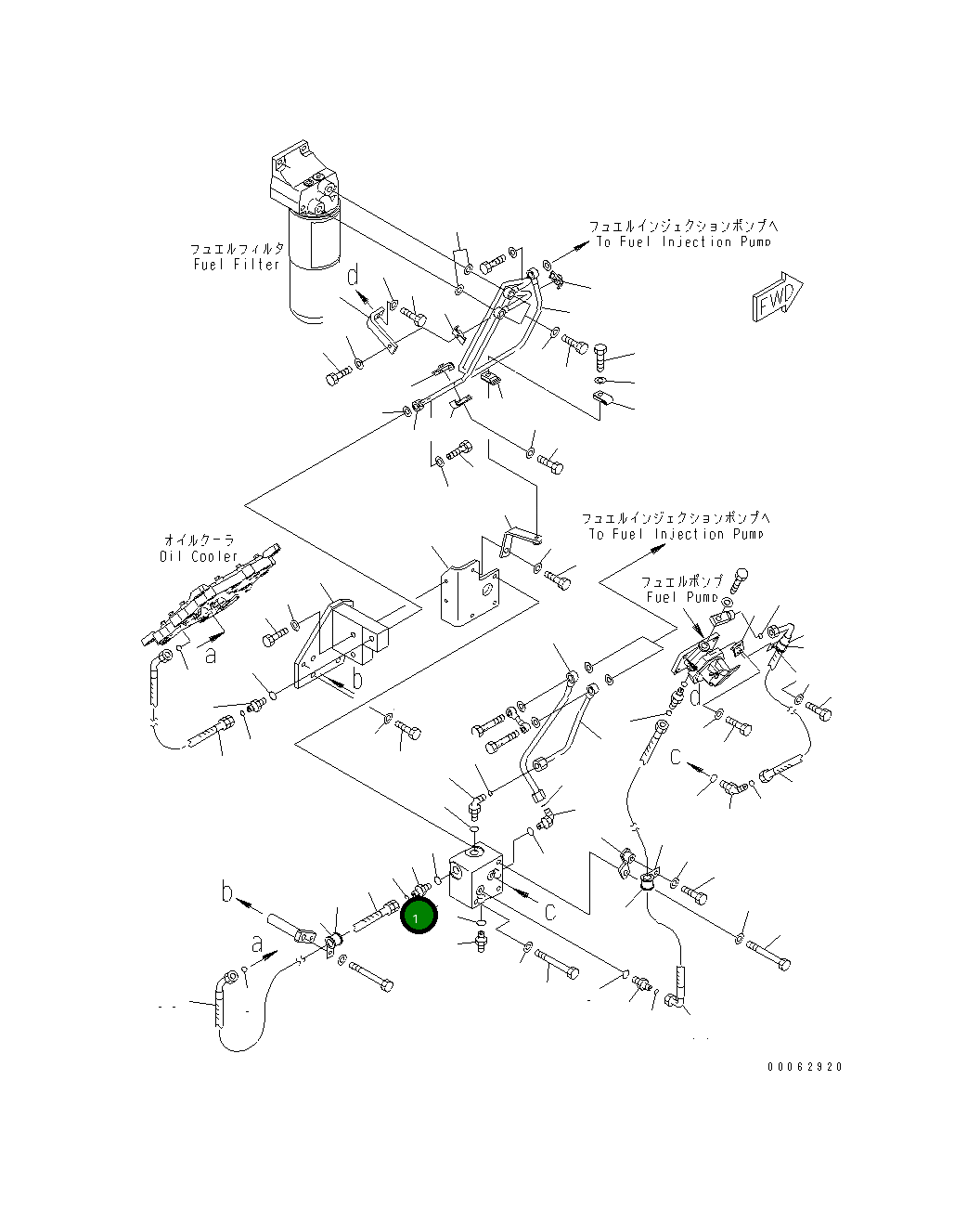 Блок в сборе, топливный 6219-71-6600 Komatsu