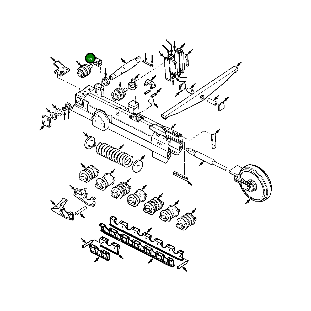 Блок крепления верхнего заднего ленивца 662 996 C1 Komatsu