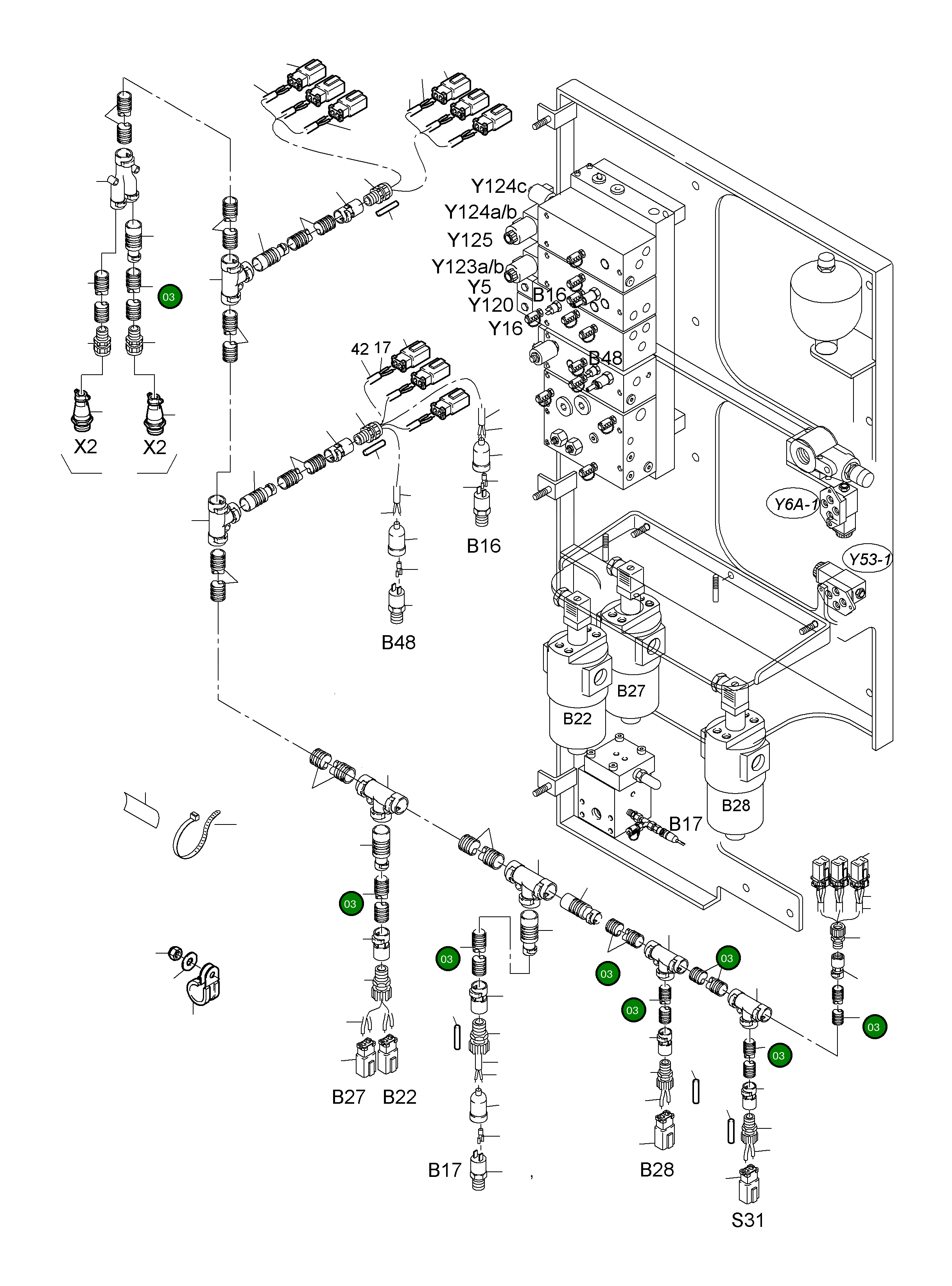 Защитный шланг кабеля DN 12 655 650 40 Komatsu