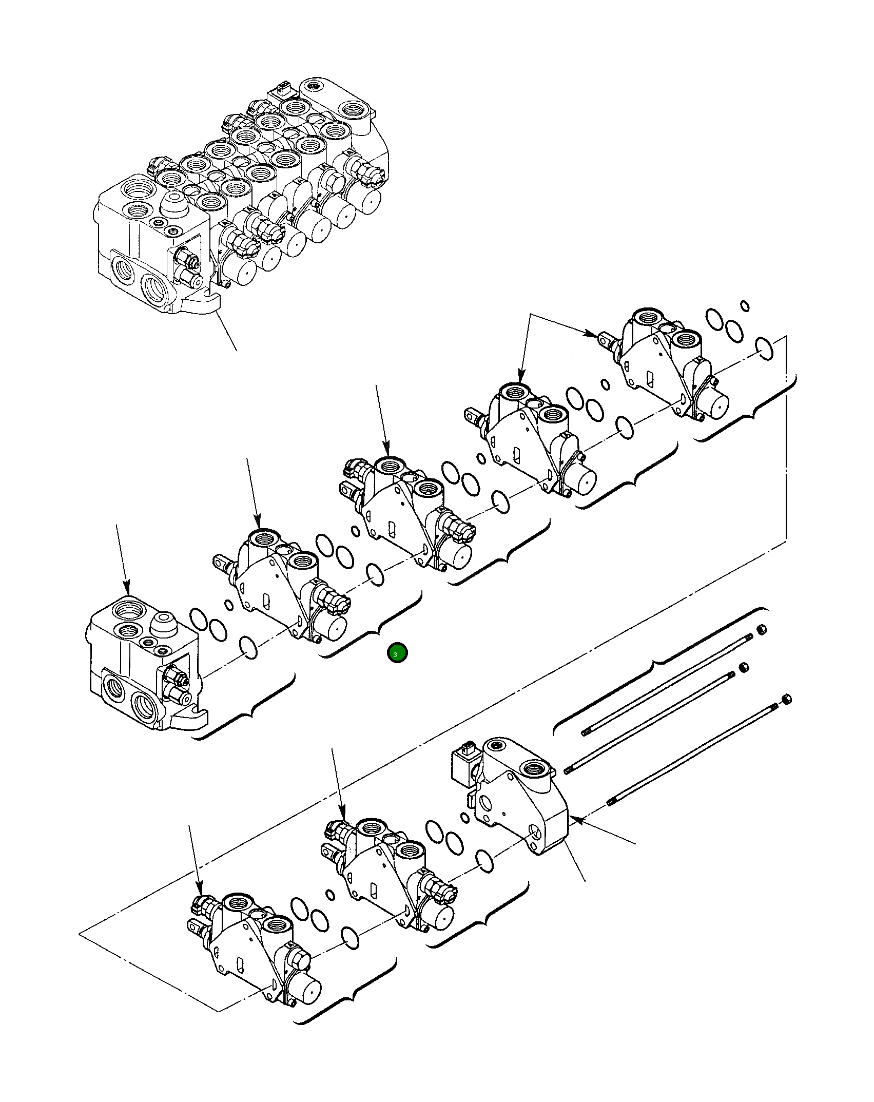 Блок управления стрелой, в сборе 844200469 Komatsu