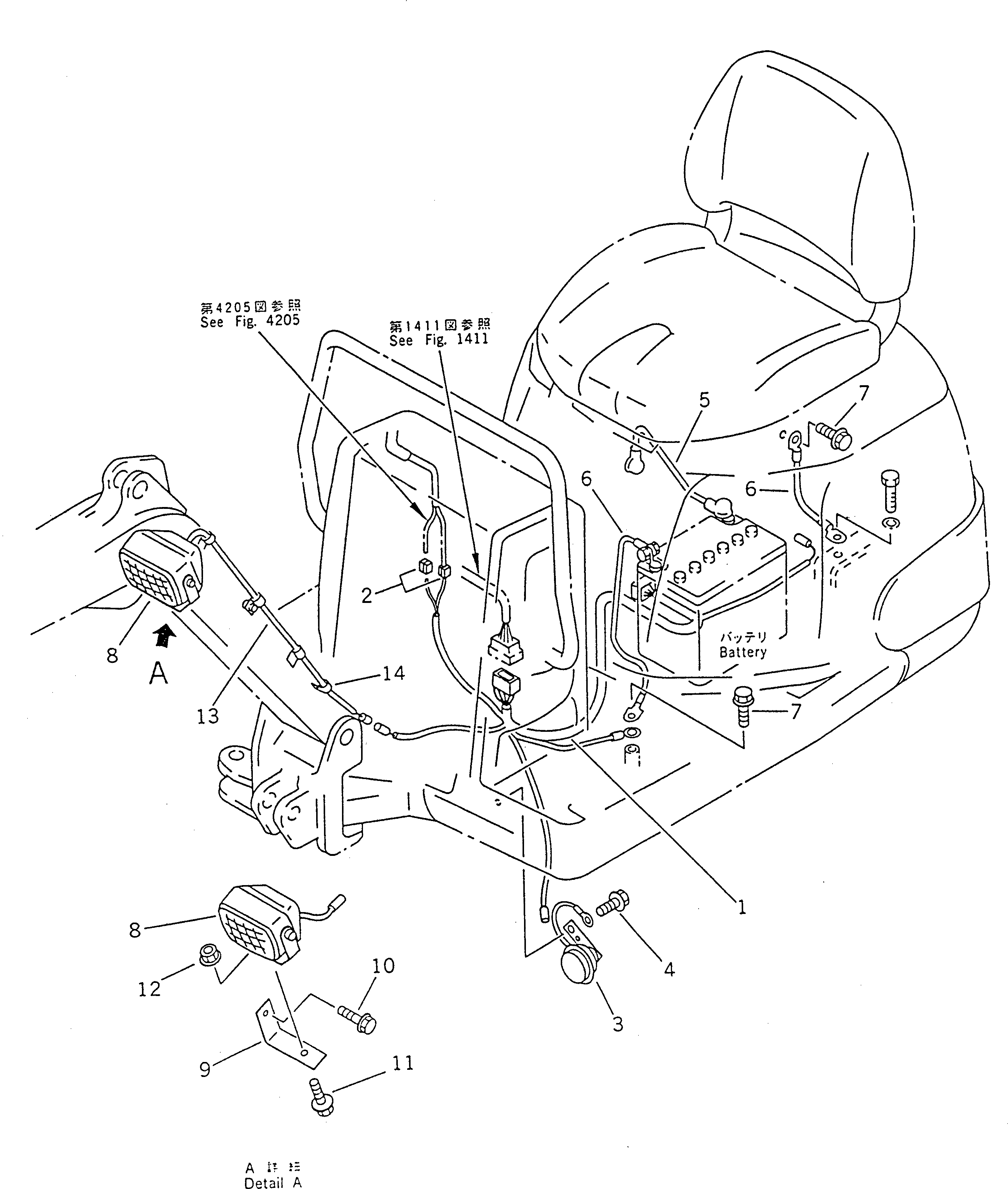 Кабель 21R-06-11220 Komatsu