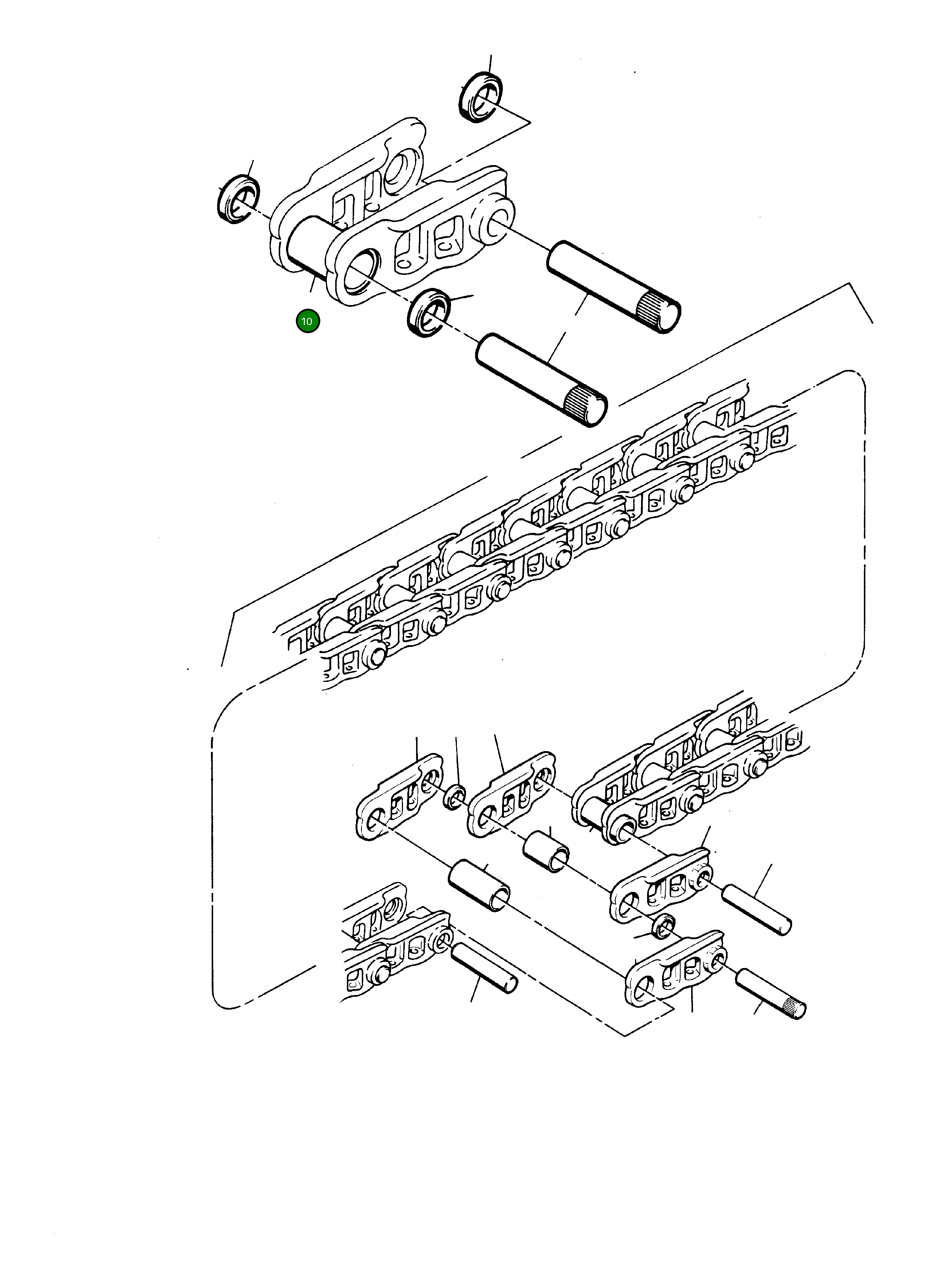 Звено гусеницы 691 566 Komatsu