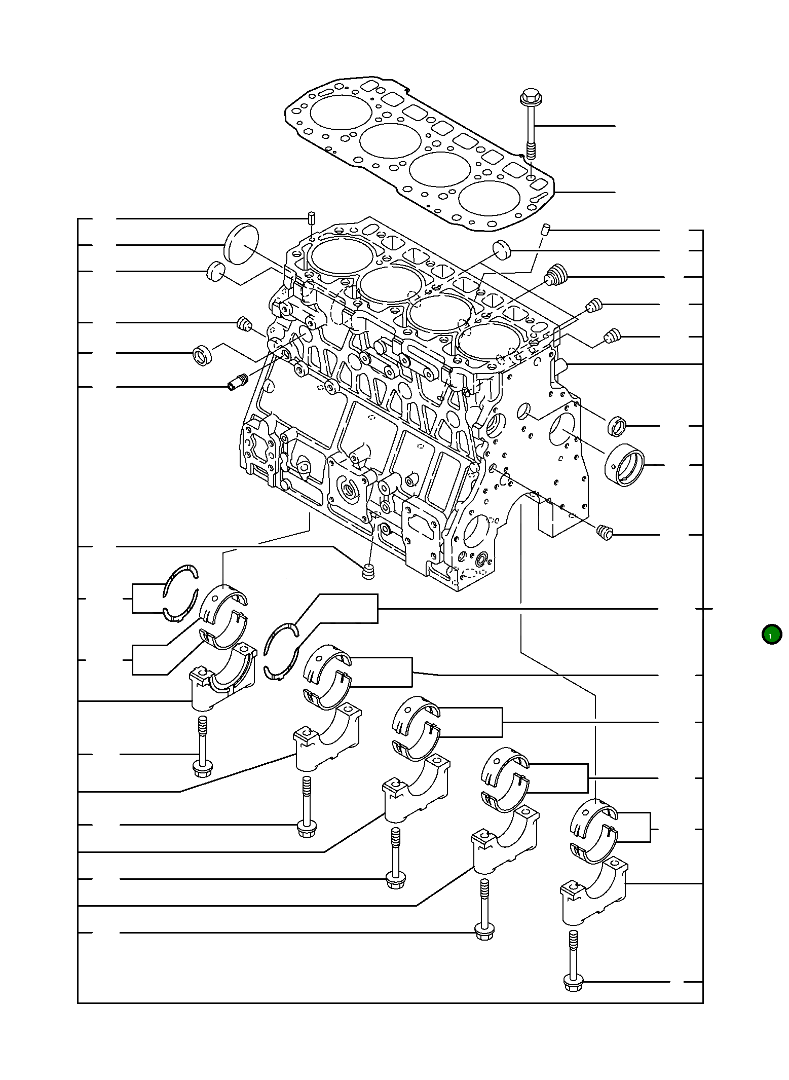 Блок цилиндров YM723907-01560 Komatsu