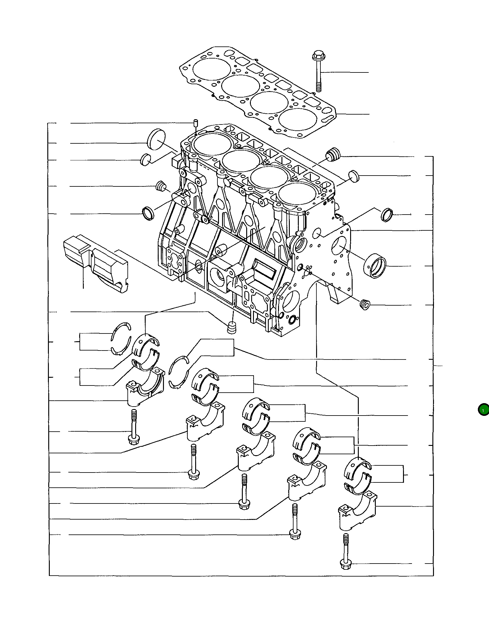 Блок цилиндров YM729907-01560 Komatsu
