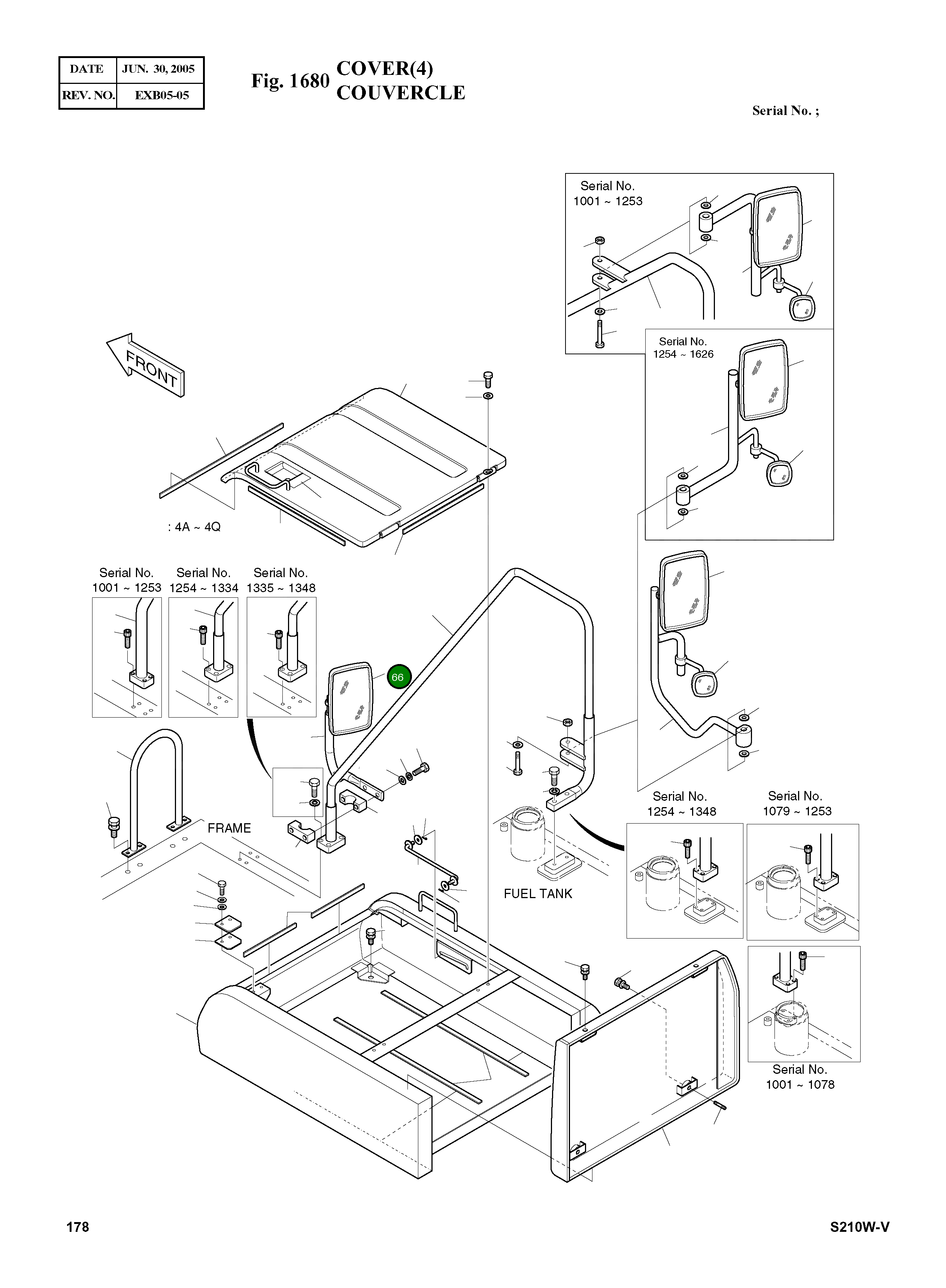 Зеркало 903-00065 Komatsu