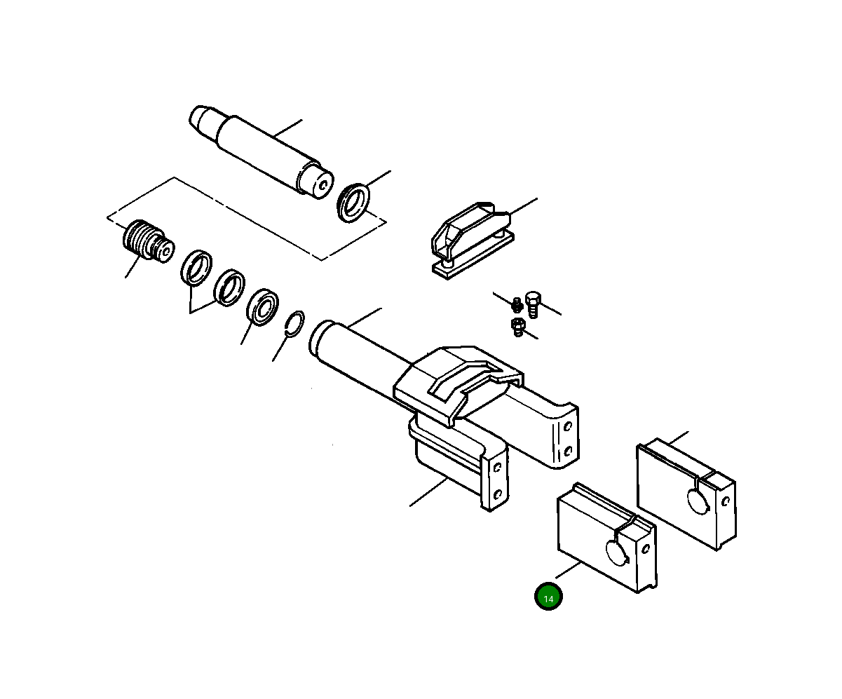 Блок направляющий переднего ленивца, правый – внешний 655 805 C1 Komatsu