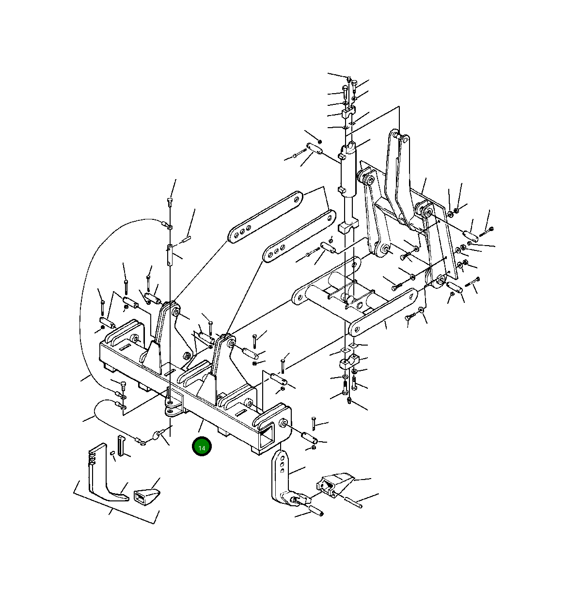 Балка рыхлителя с задней навеской 1261 670 H93 Komatsu