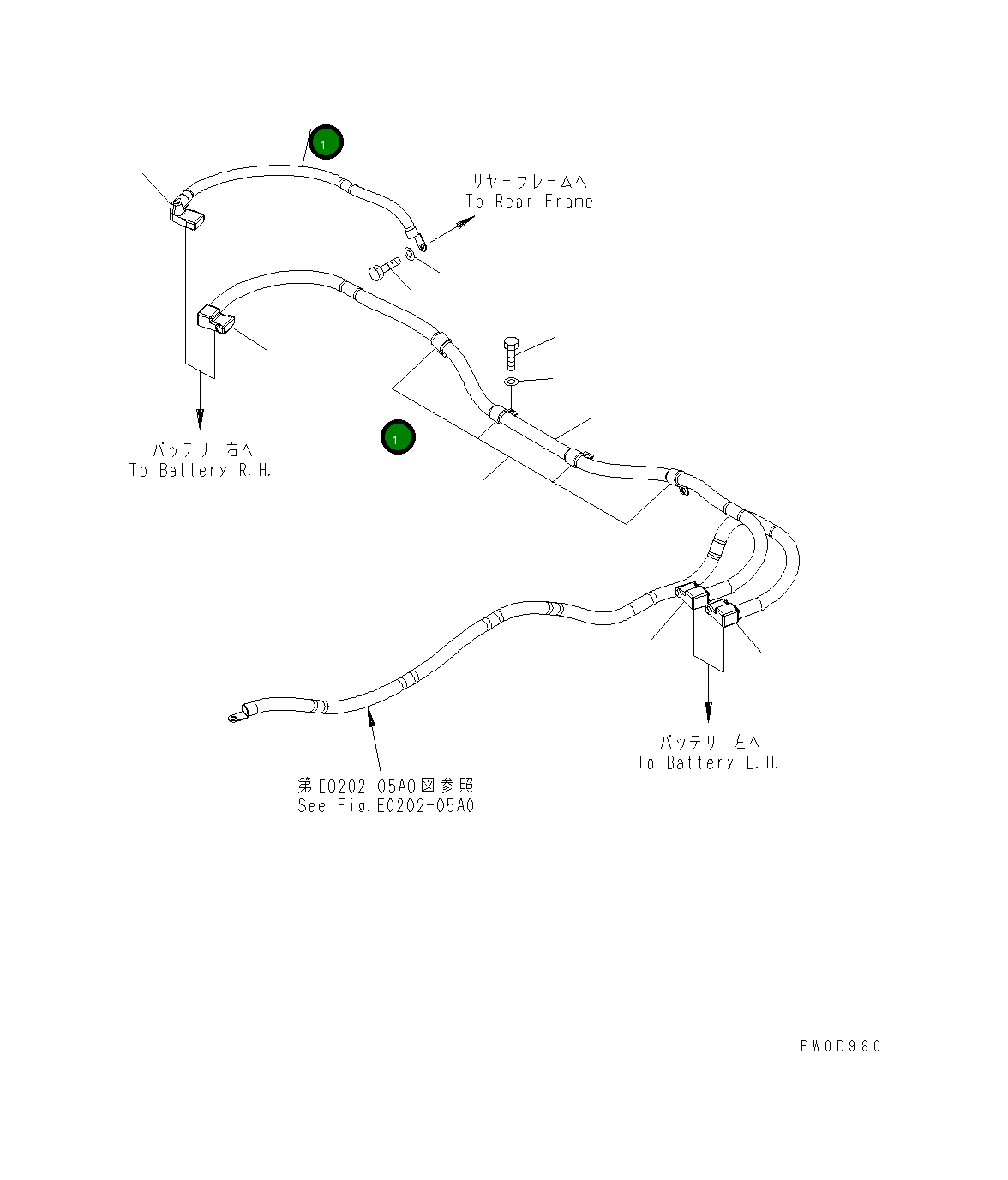 Кабель 08028-AE060 Komatsu