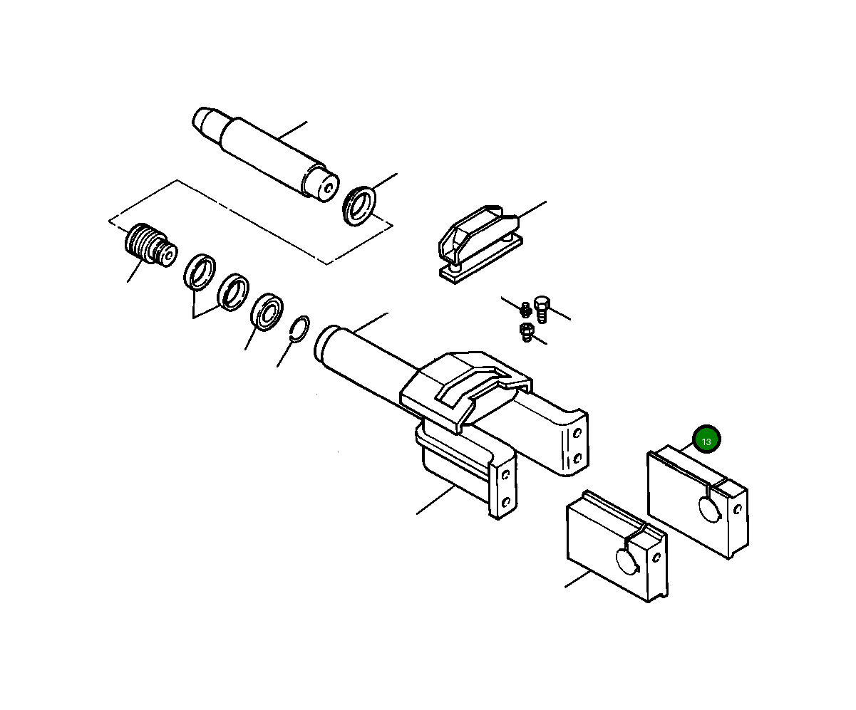 Блок направляющий переднего ленивца, левый – внутренний 655 804 C1 Komatsu