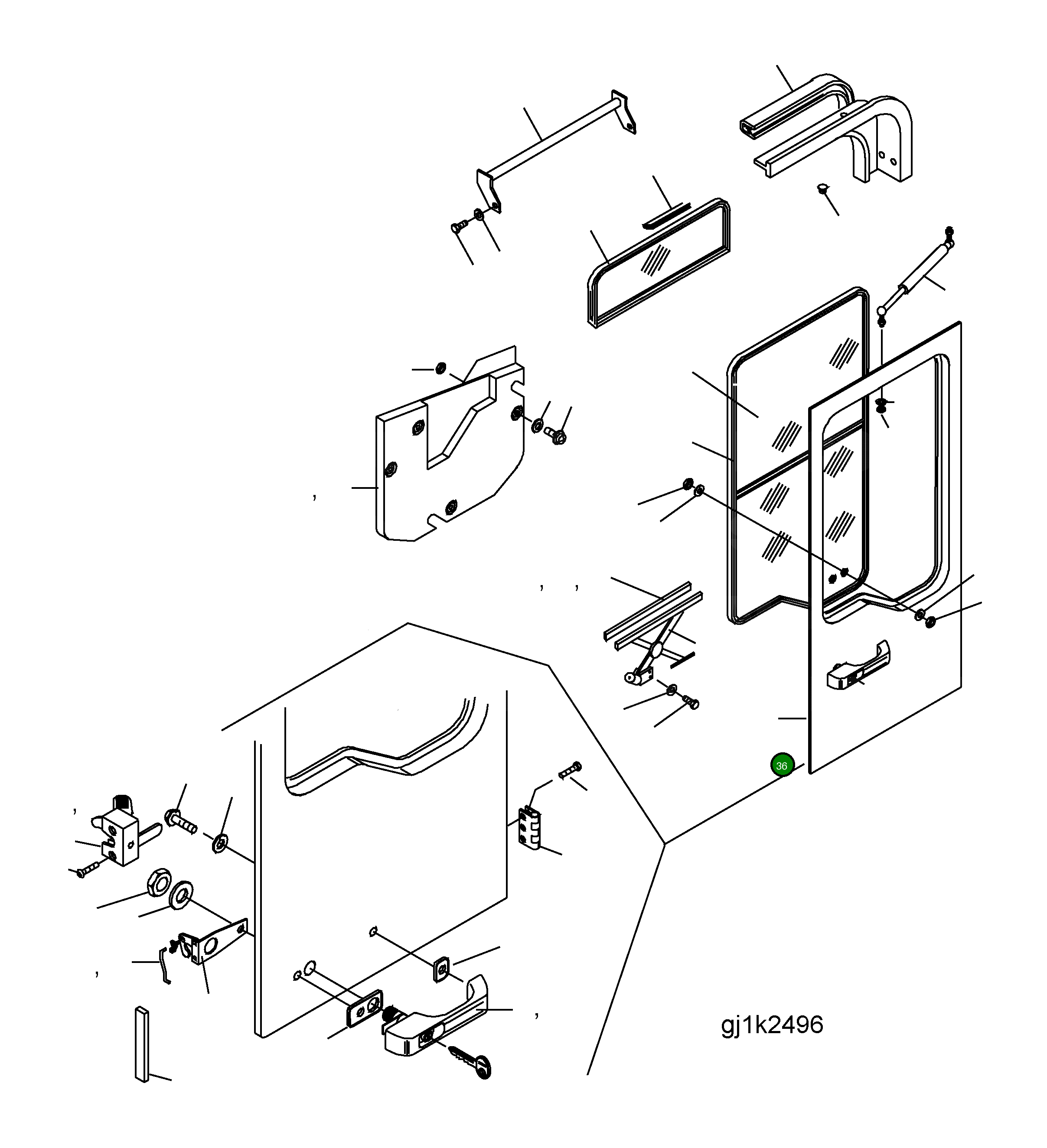 Дверь 425-56-H0P82 Komatsu