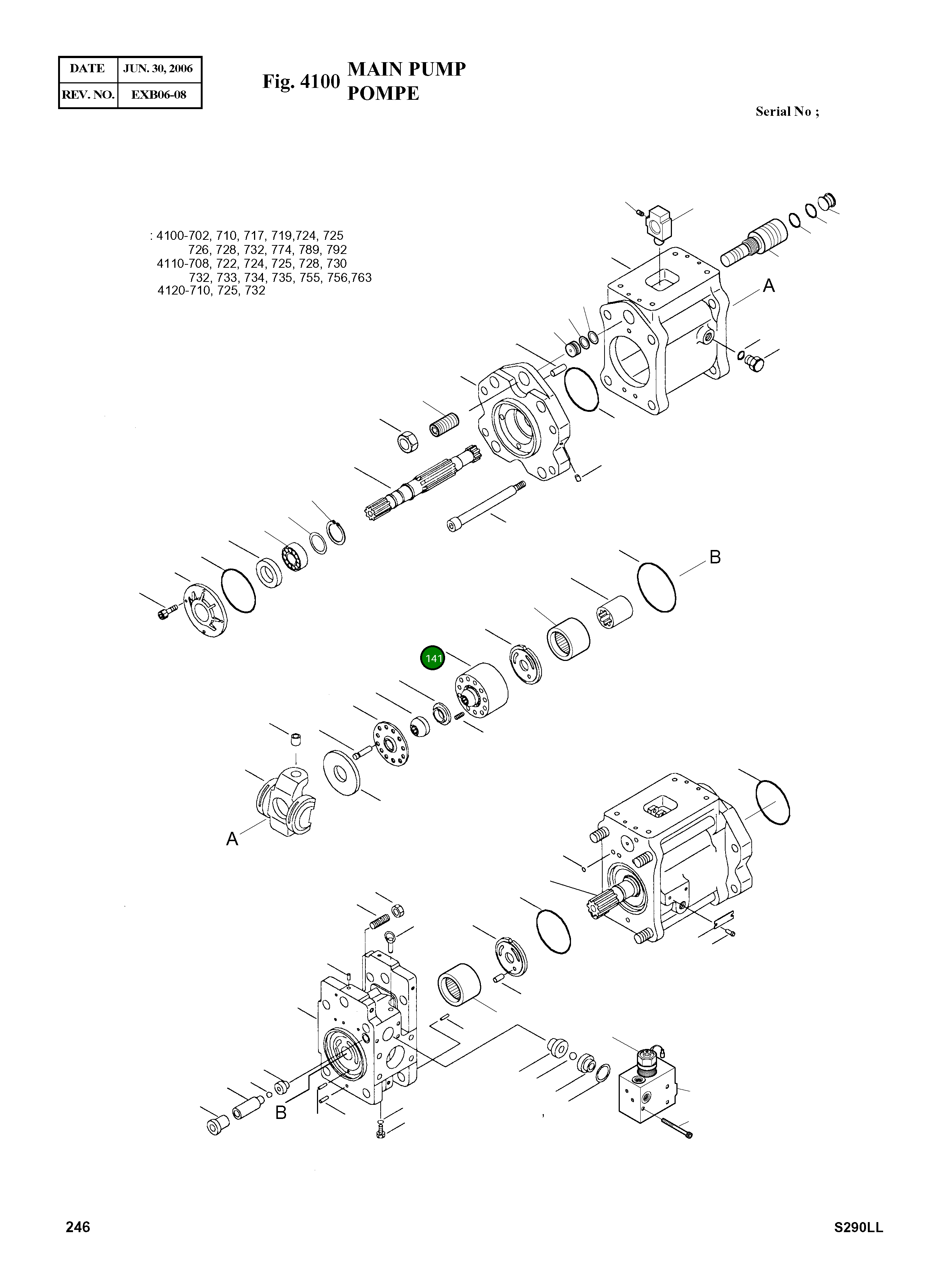 Блок цилиндра (сервисный) 128047B Komatsu