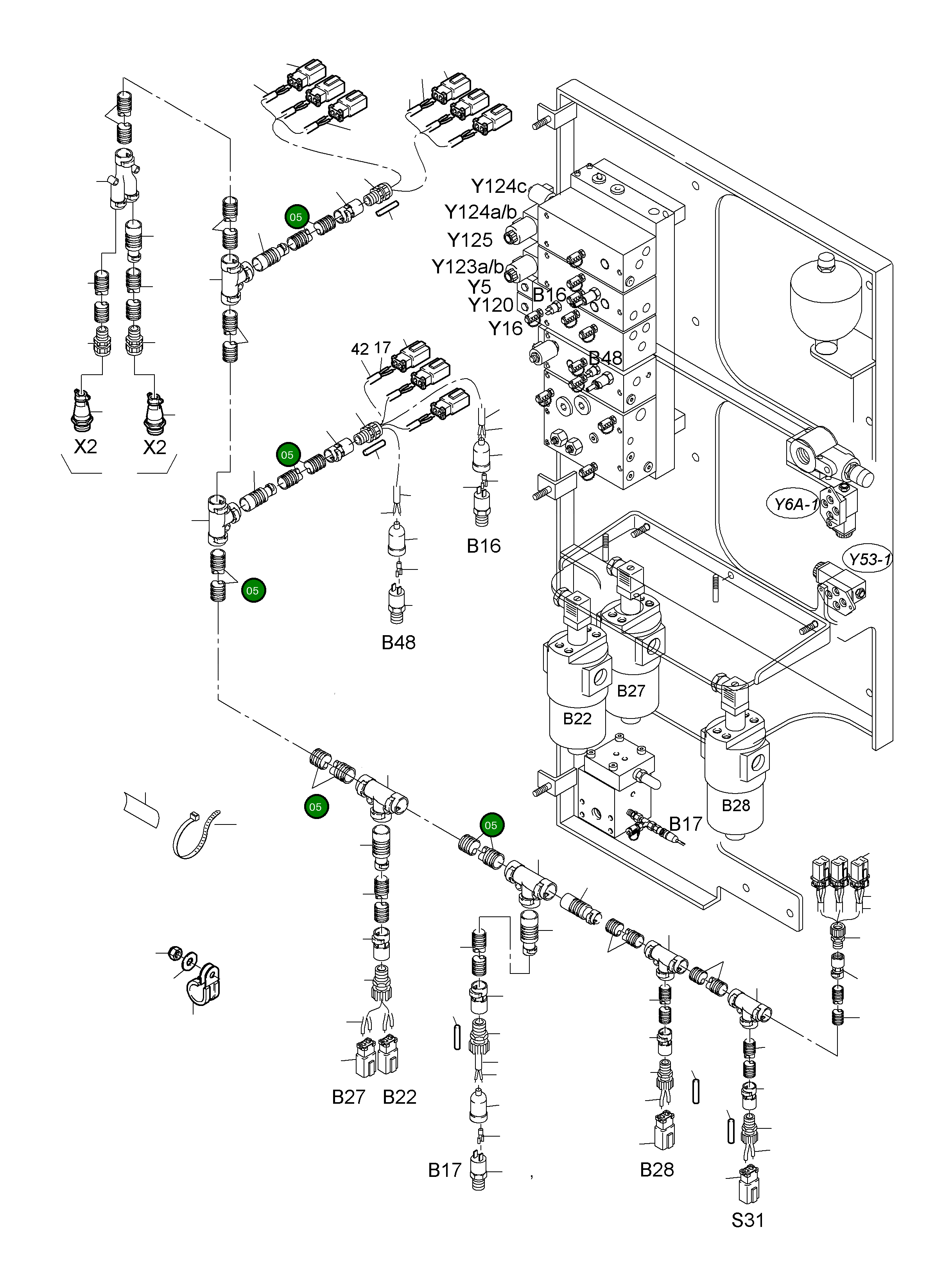 Защитный шланг кабеля DN 17 655 651 40 Komatsu