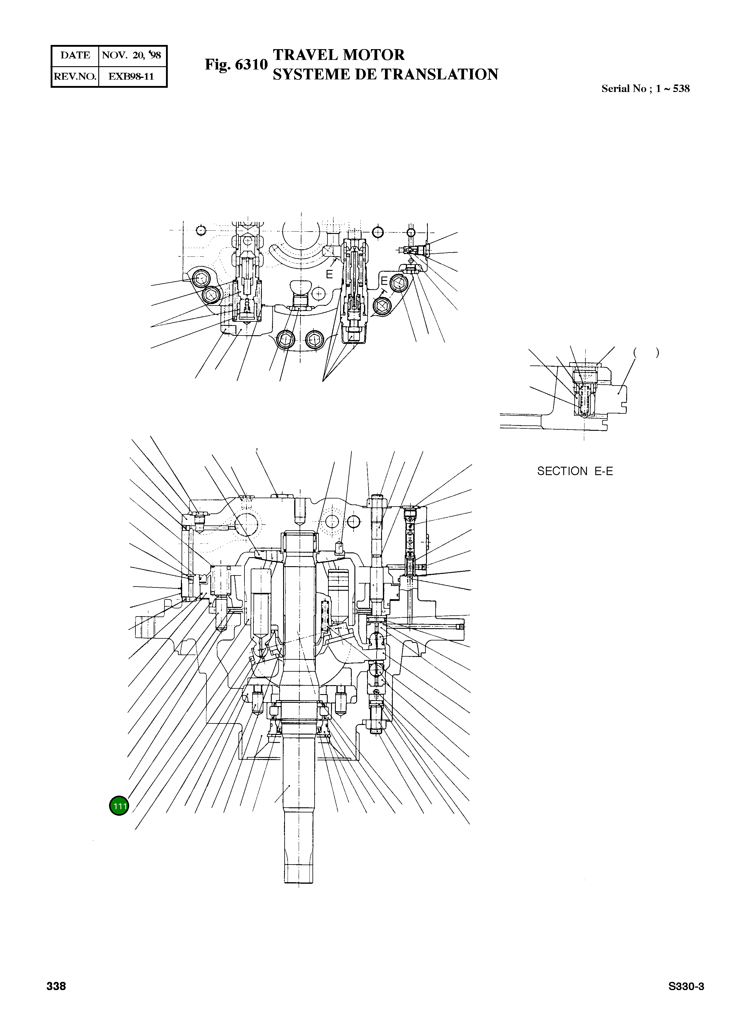 Блок цилиндра (сервисный) 3330800108 Komatsu
