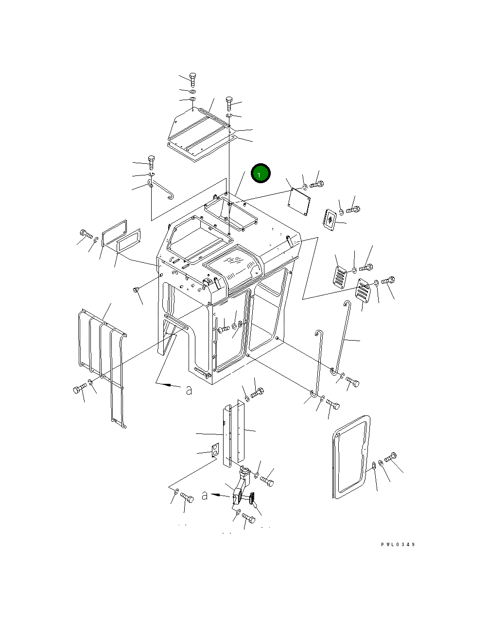 Кабина 196-911-3710 Komatsu