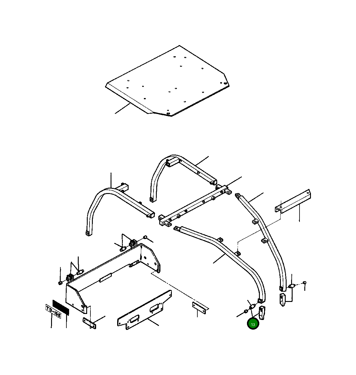 Блок в сборе, переднее правое крепление 1236 393 H91 Komatsu