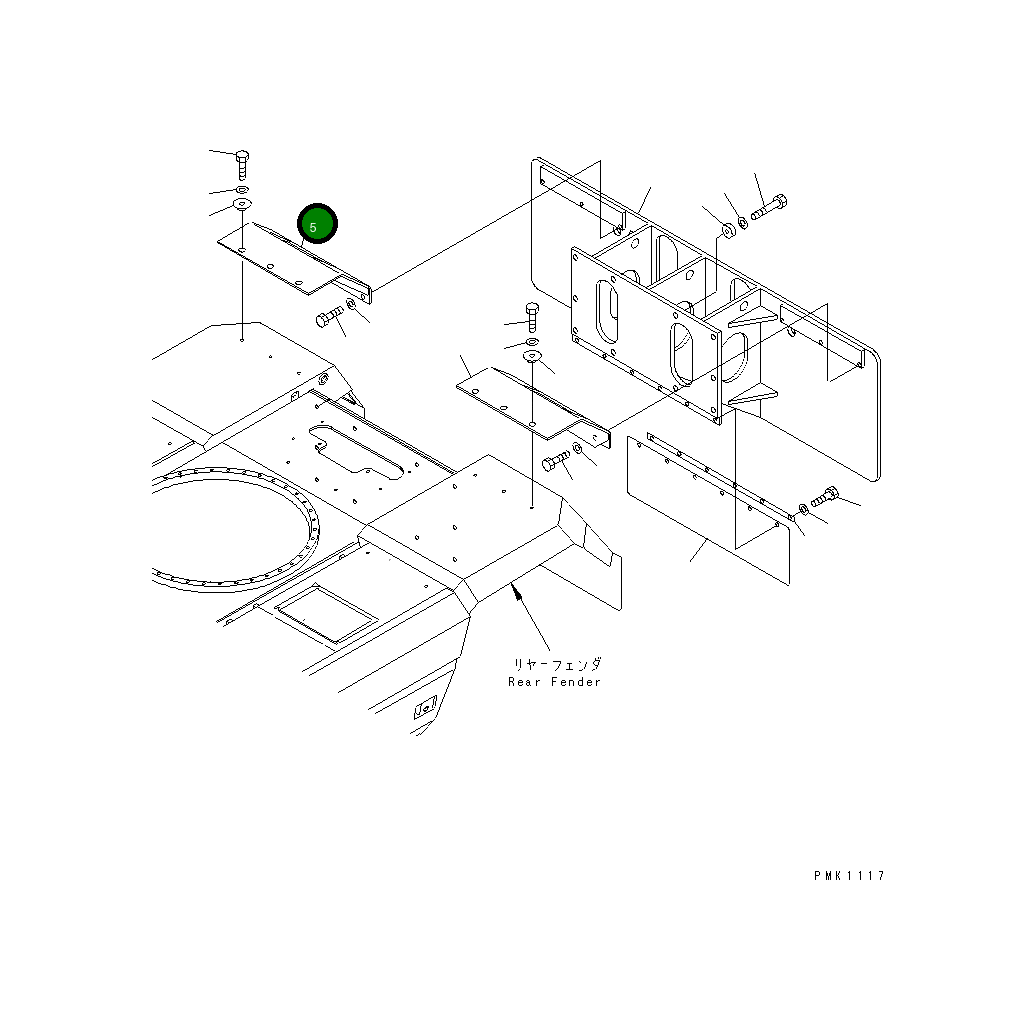 Защитный кожух 21J-47-13130 Komatsu
