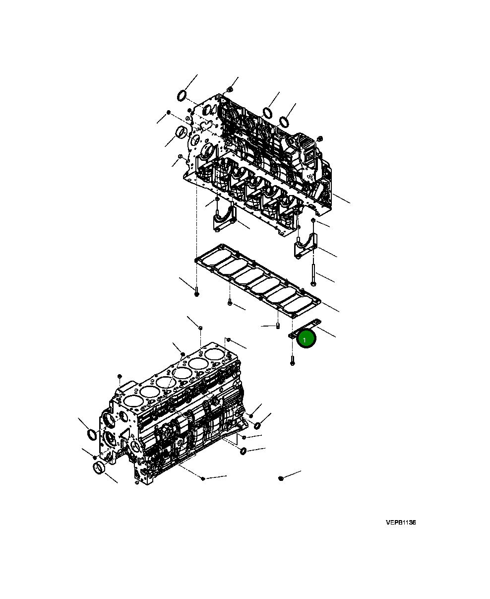 Блок цилиндра 6754-21-1011 Komatsu